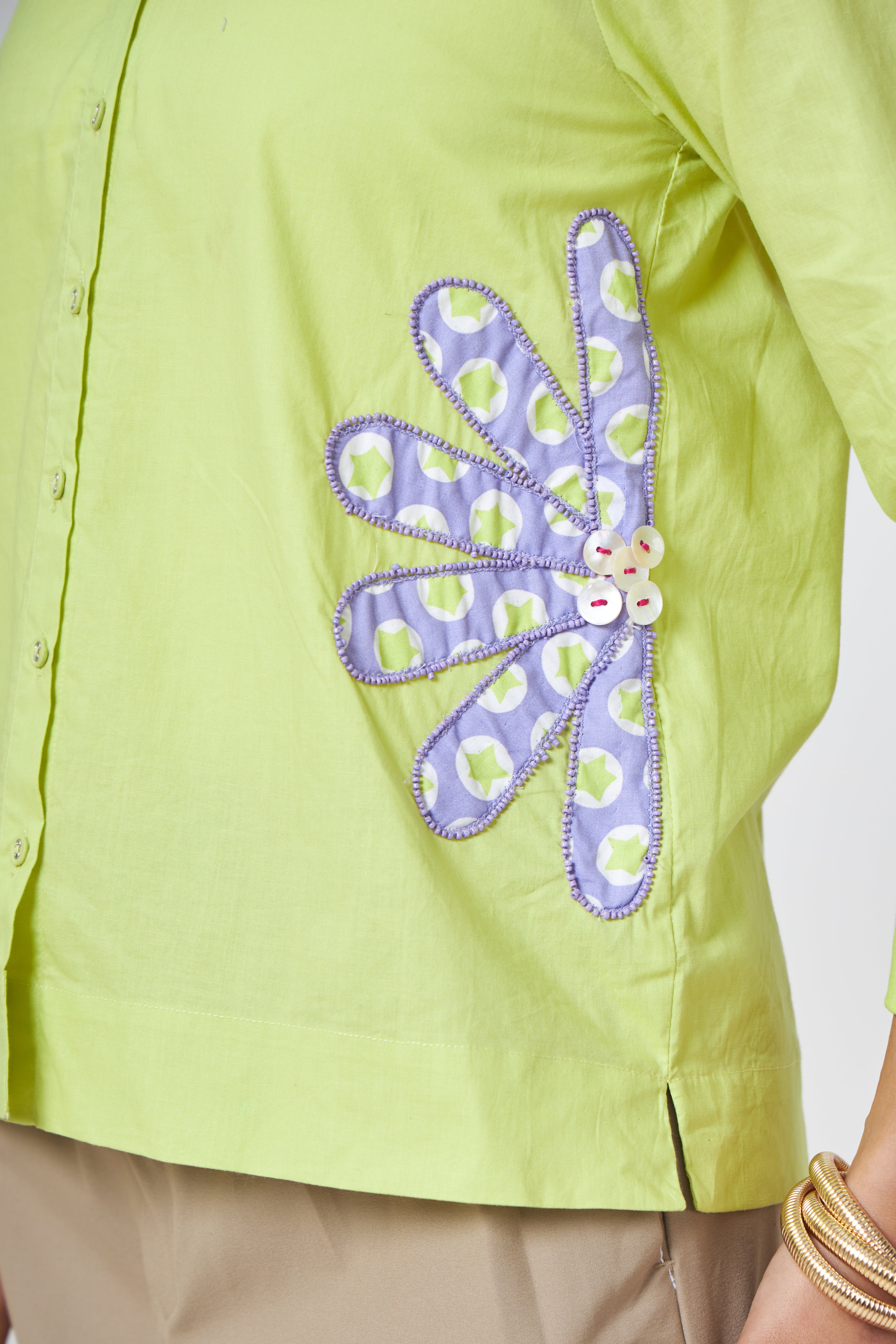 Meher Green Pettal shirt