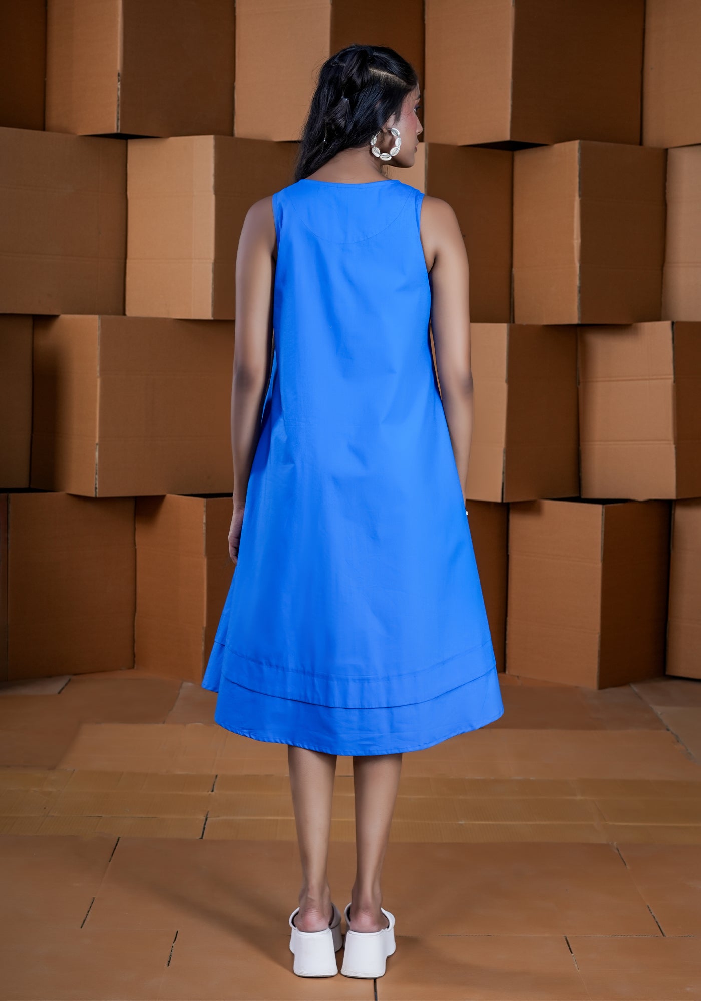 BLUE DOUBLE BOTTOM DRESS