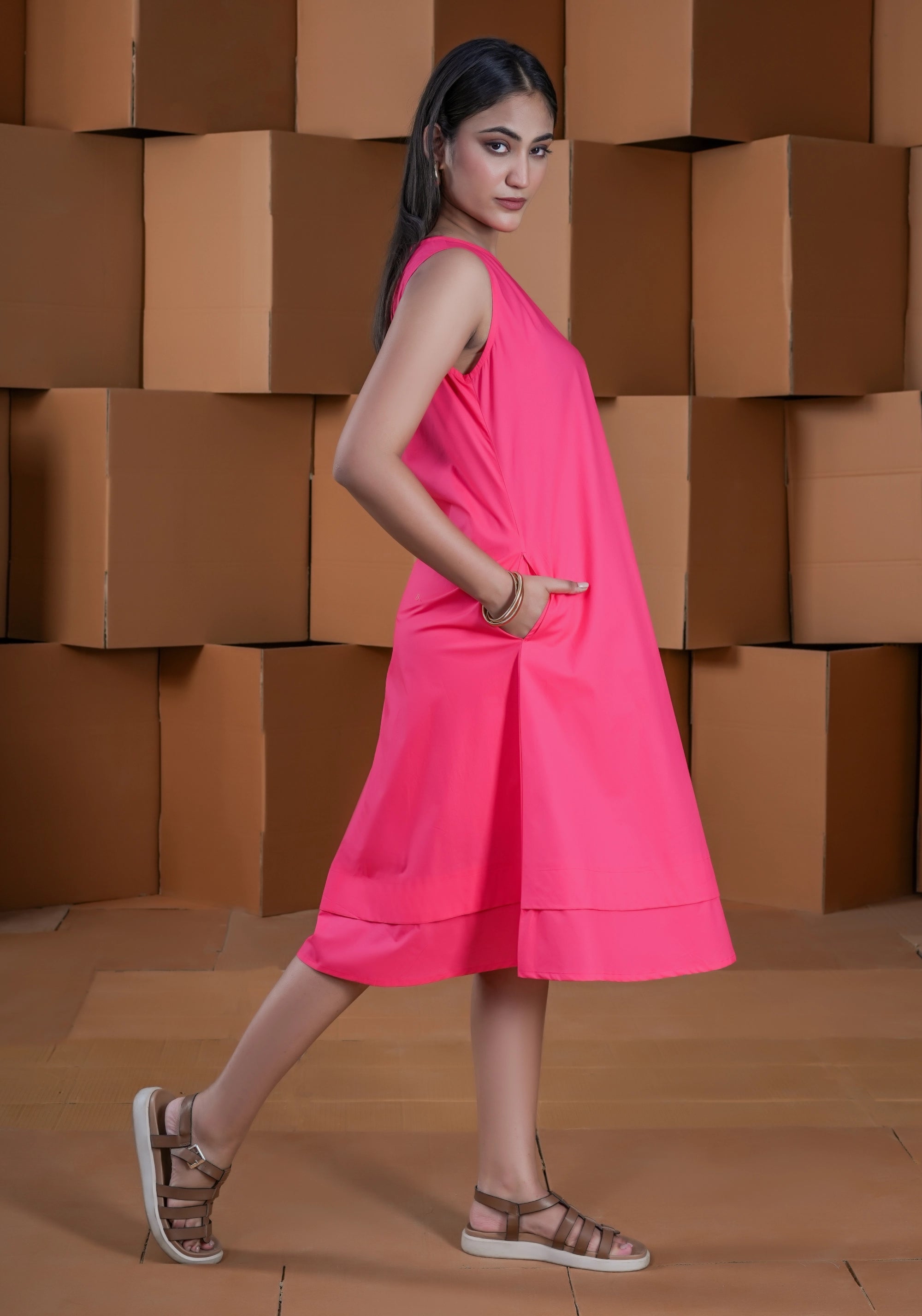 PINK DOUBLE BOTTOM DRESS