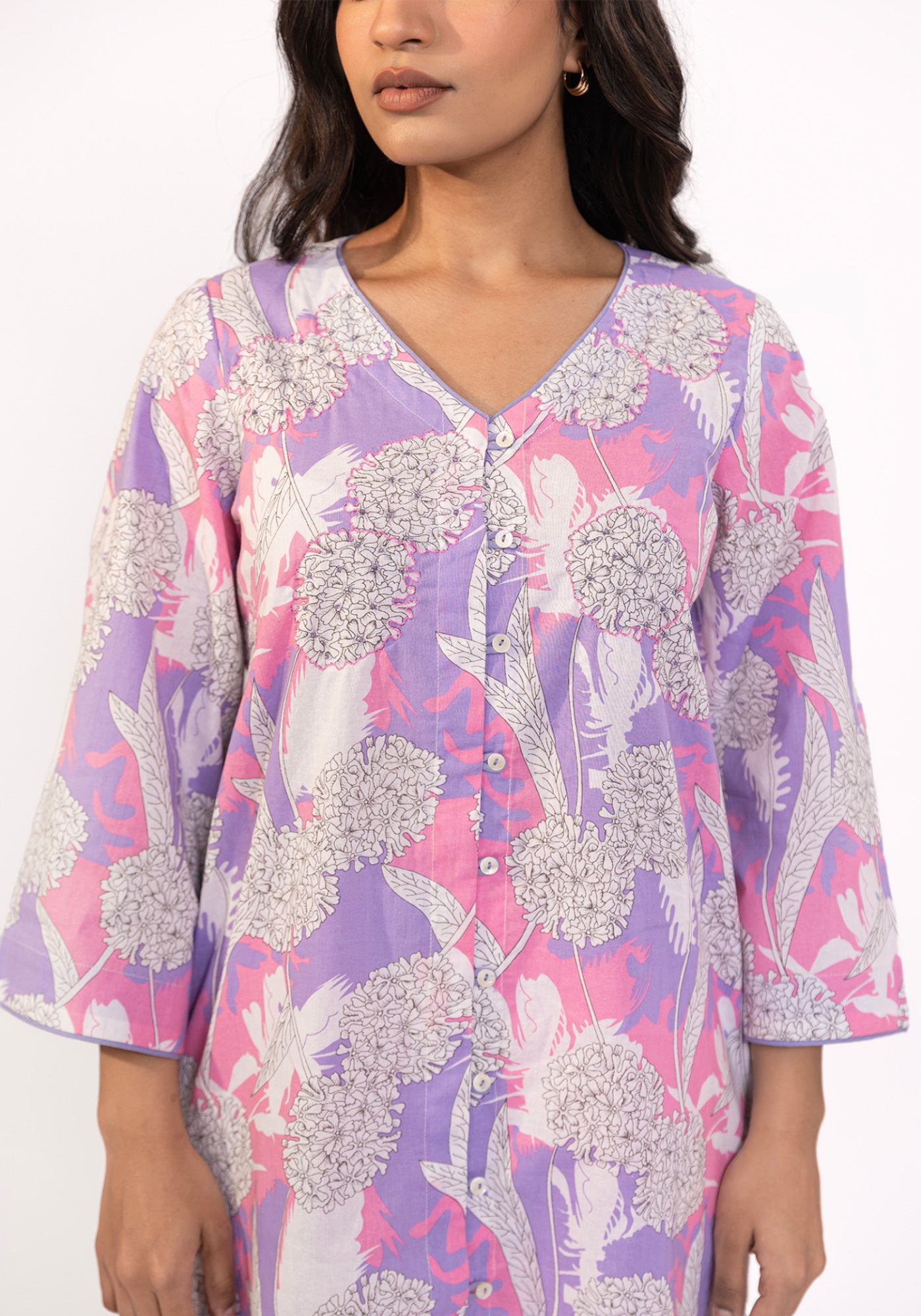 HARROZ PURPLE FLUER TUNIC
