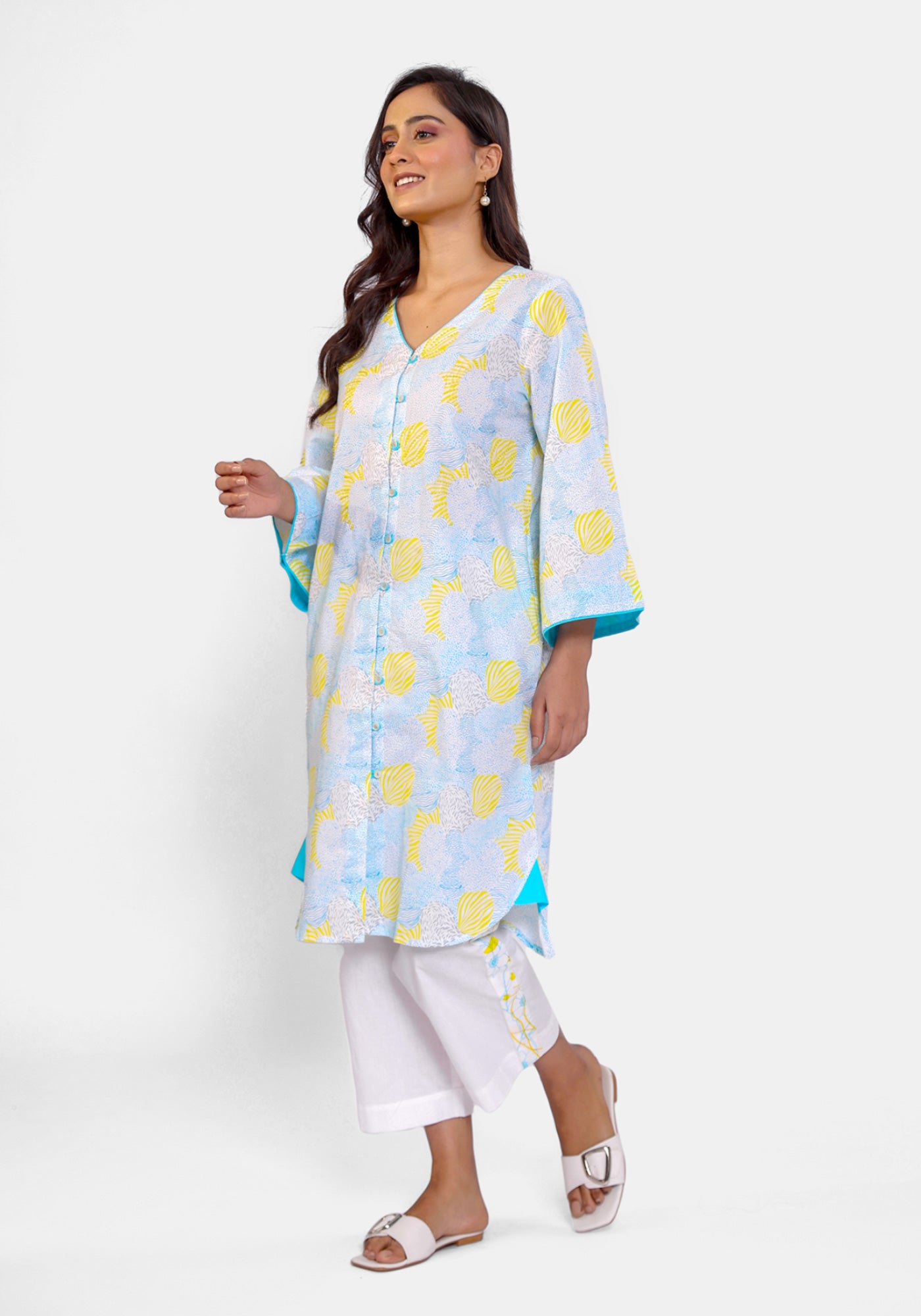HARROZ YELLOW FLUER TUNIC