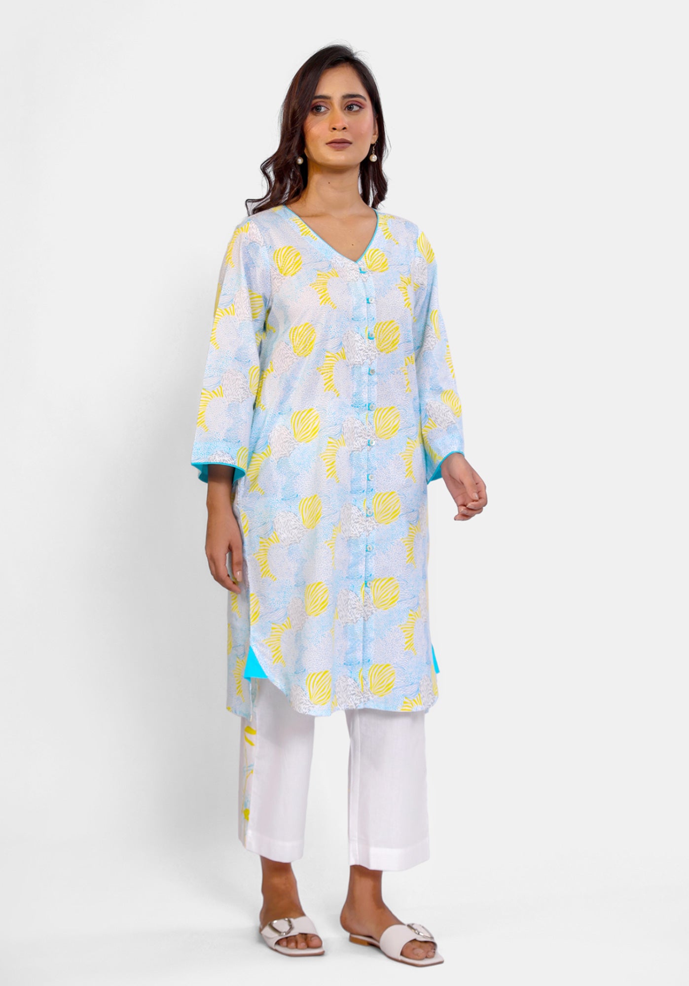 HARROZ YELLOW FLUER TUNIC