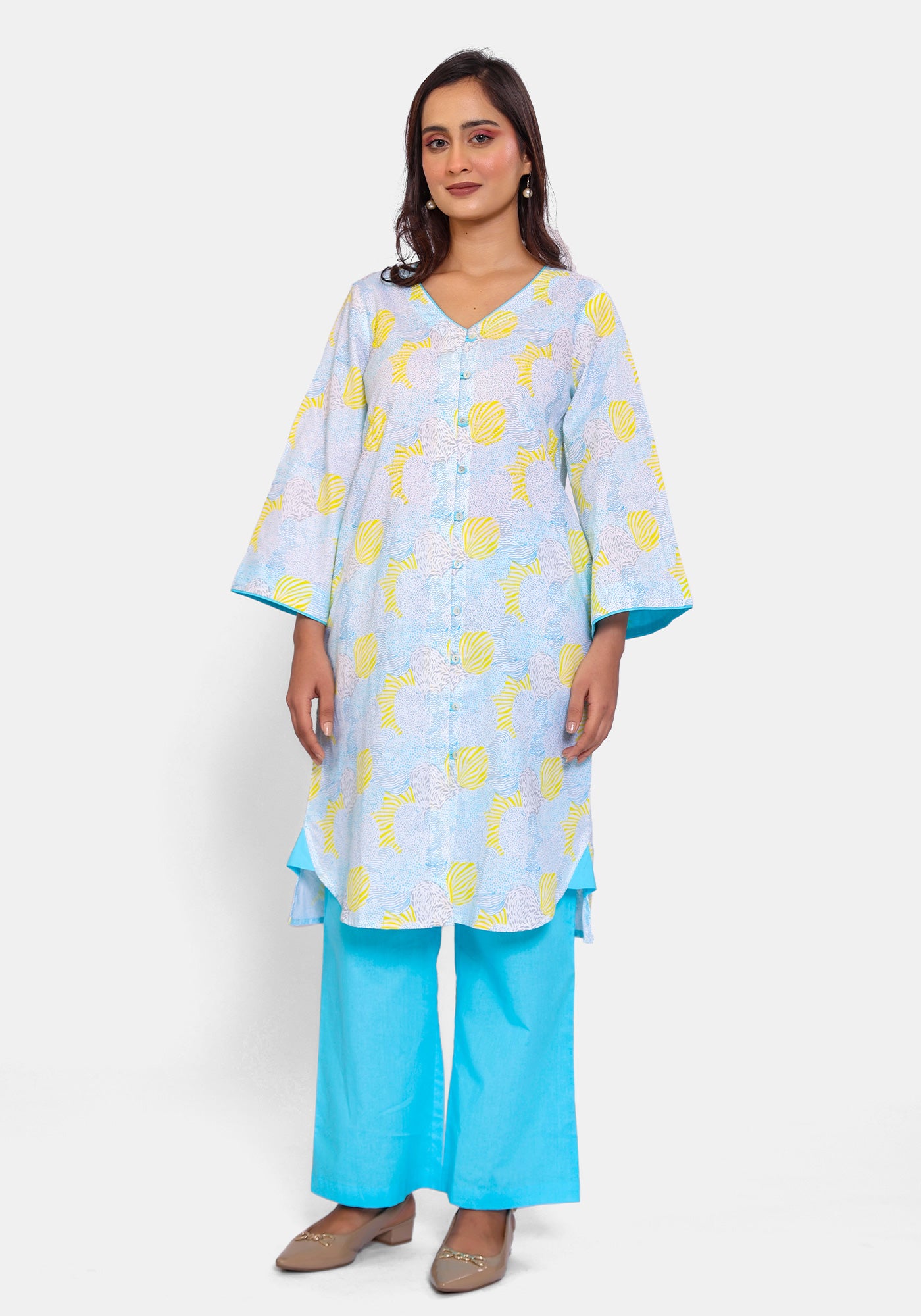HARROZ YELLOW FLUER TUNIC