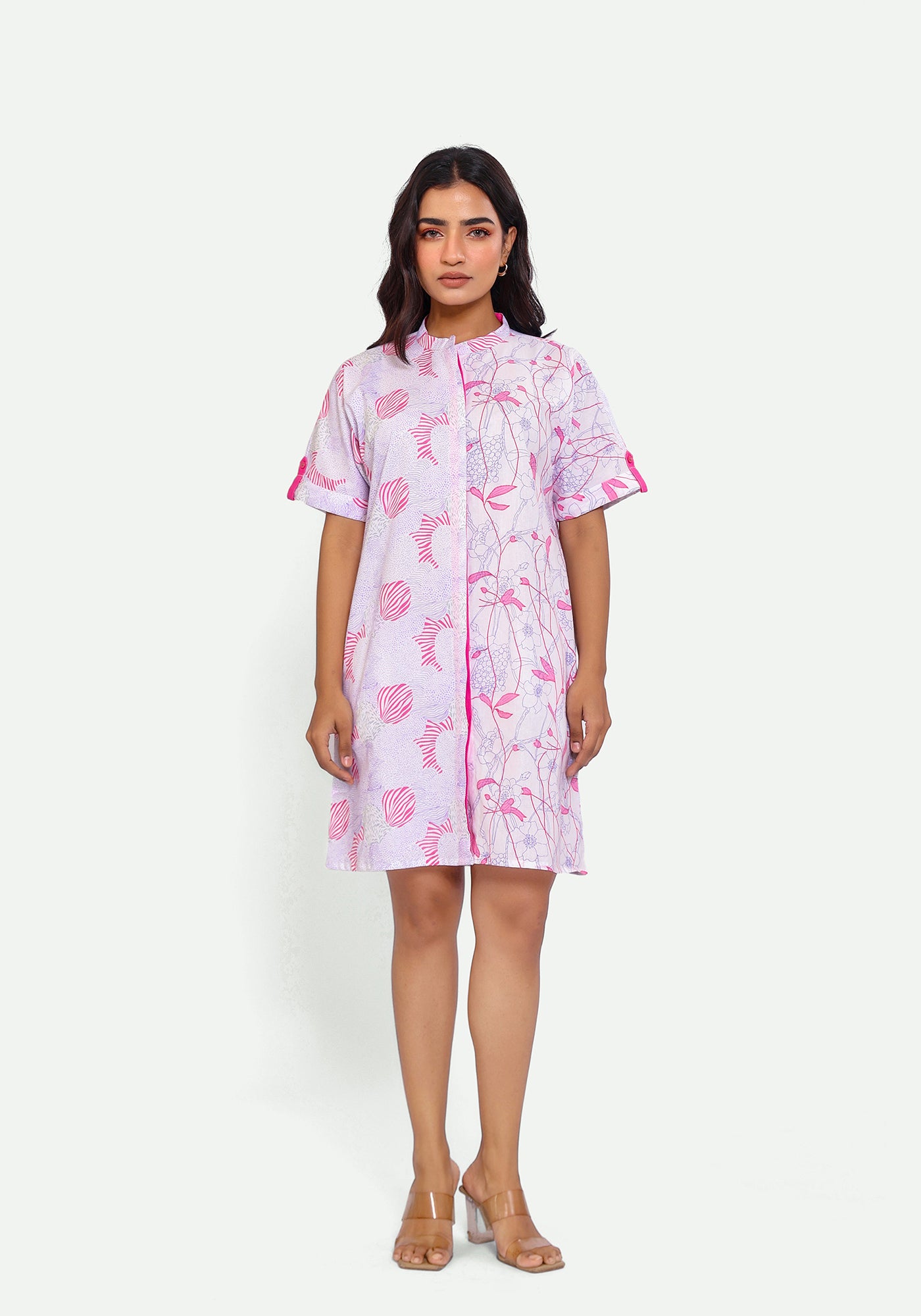 HARROZ HALF N HALF PINK DRESS