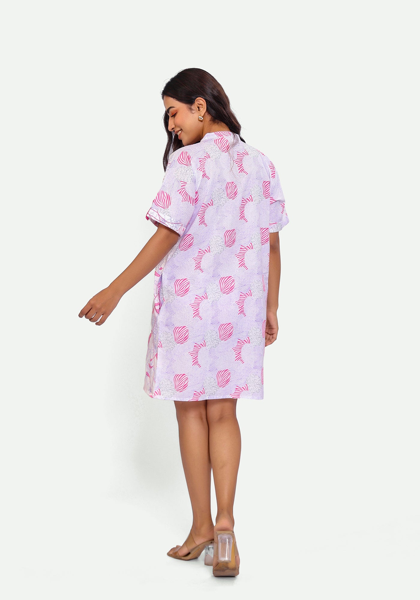 HARROZ HALF N HALF PINK DRESS