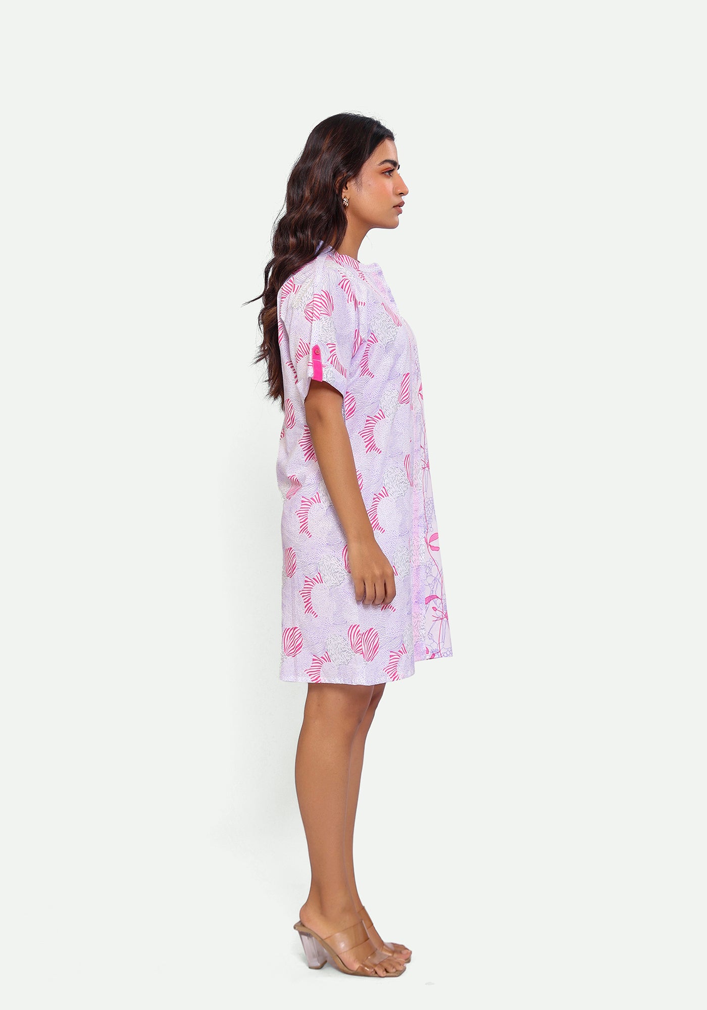 HARROZ HALF N HALF PINK DRESS