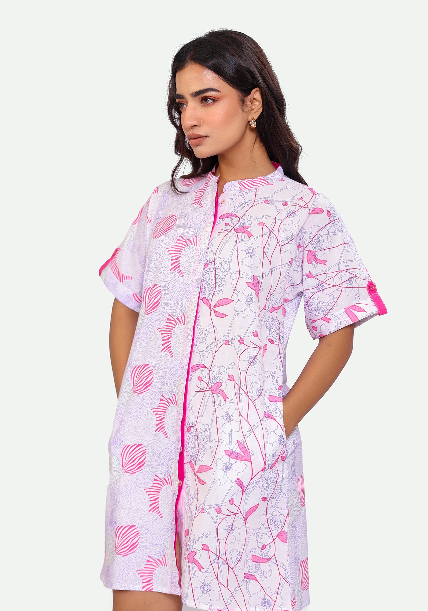 HARROZ HALF N HALF PINK DRESS