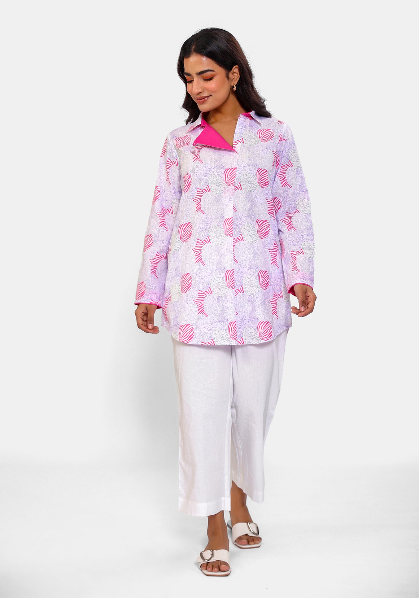 HARROZ BLOOM FLAP PINK TUNIC