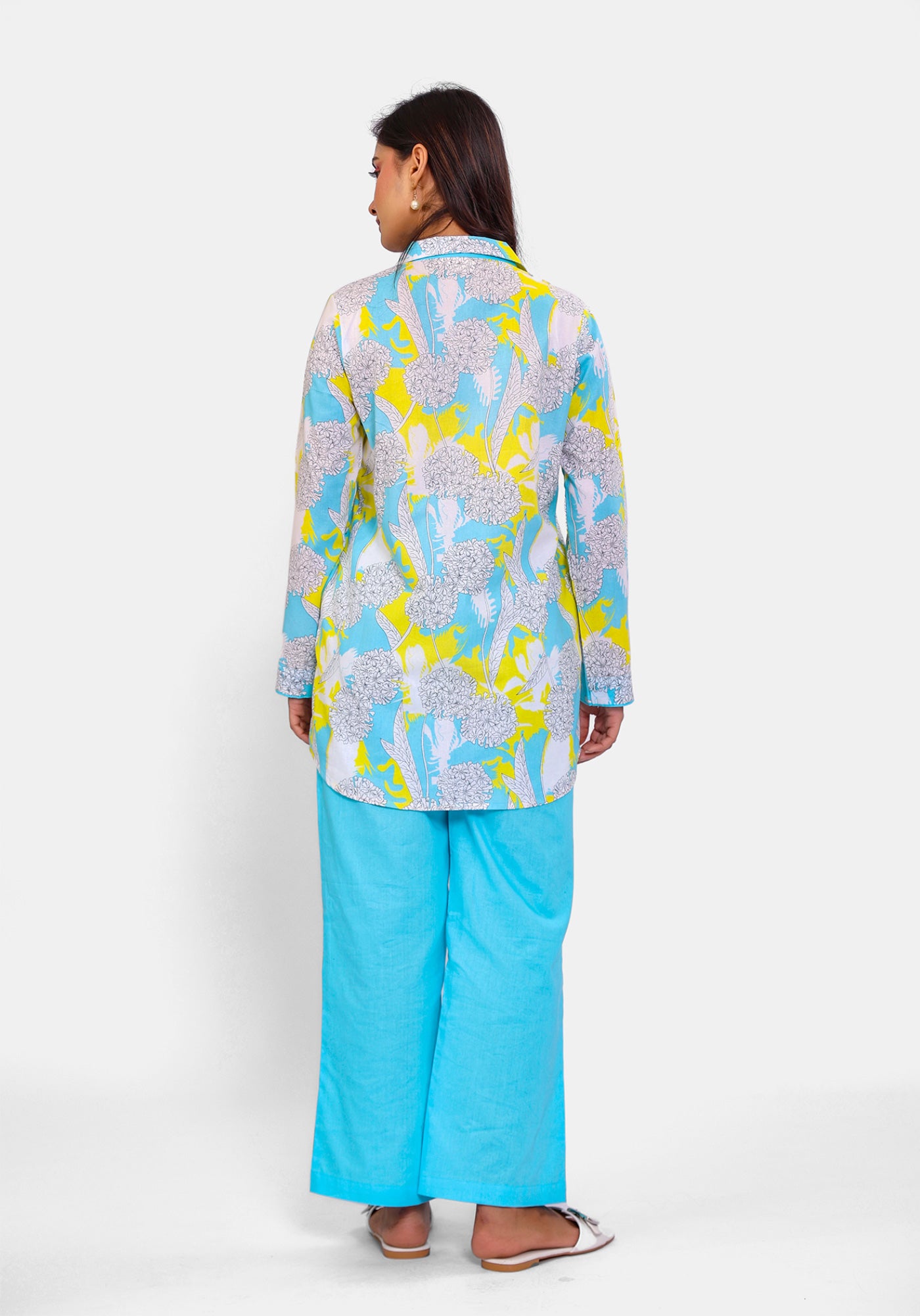 HARROZ BLOOM FLAP TEAL TUNIC
