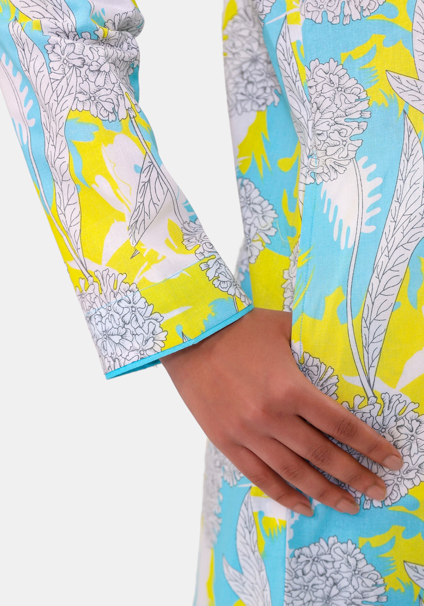 HARROZ BLOOM FLAP TEAL TUNIC