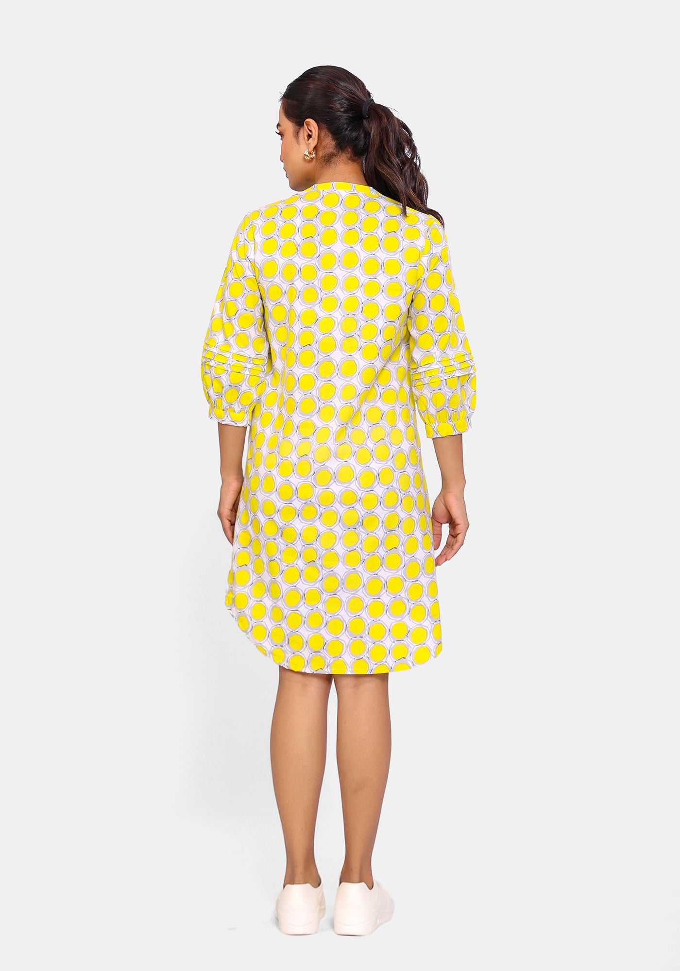 HARROZ YELLOW POLKA DRESS