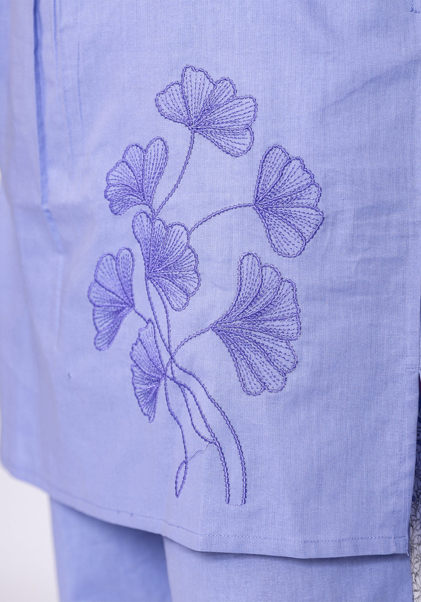 HARROZ SOLID PURPLE EMB TUNIC