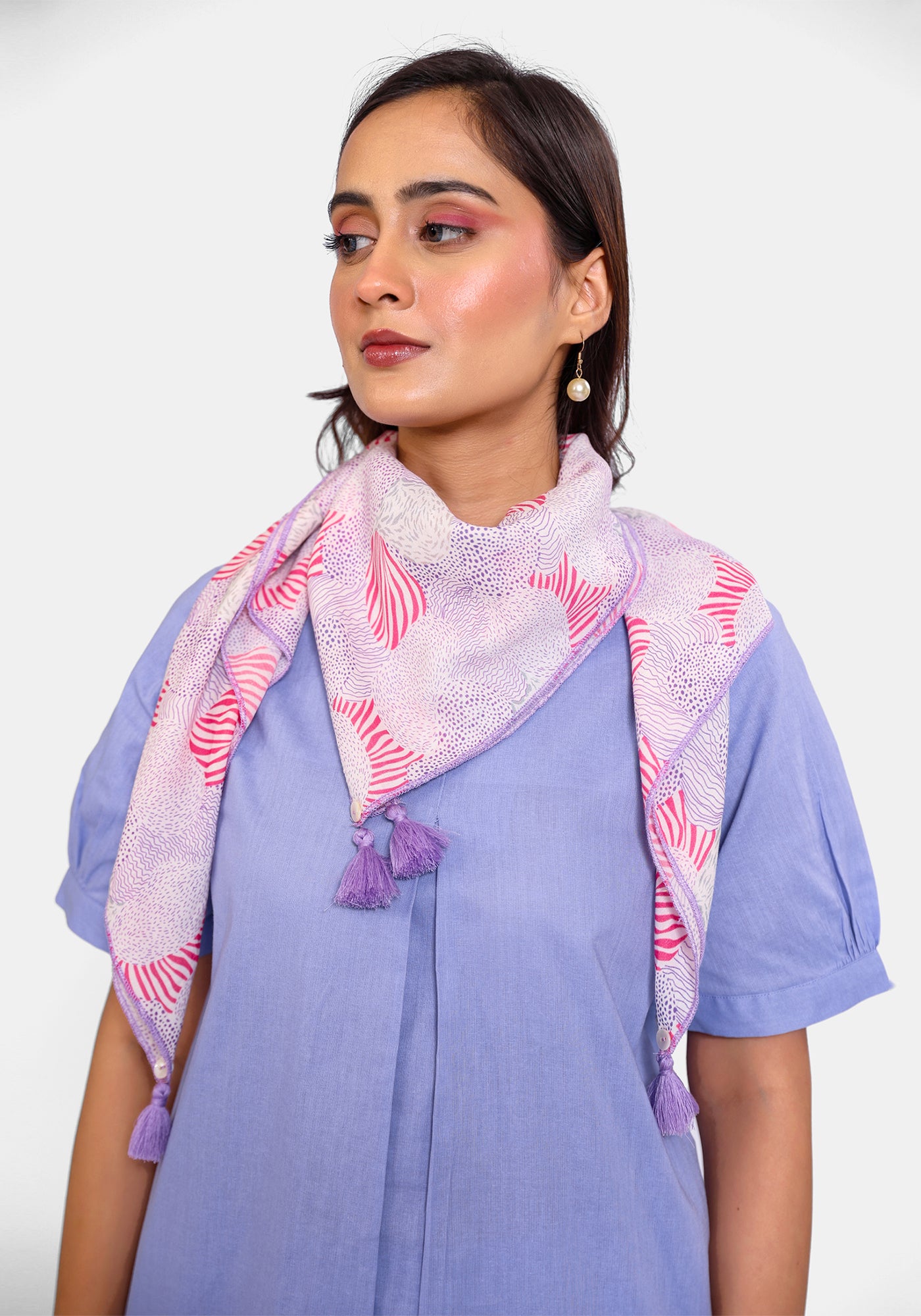 HARROZ SOLID PURPLE EMB TUNIC