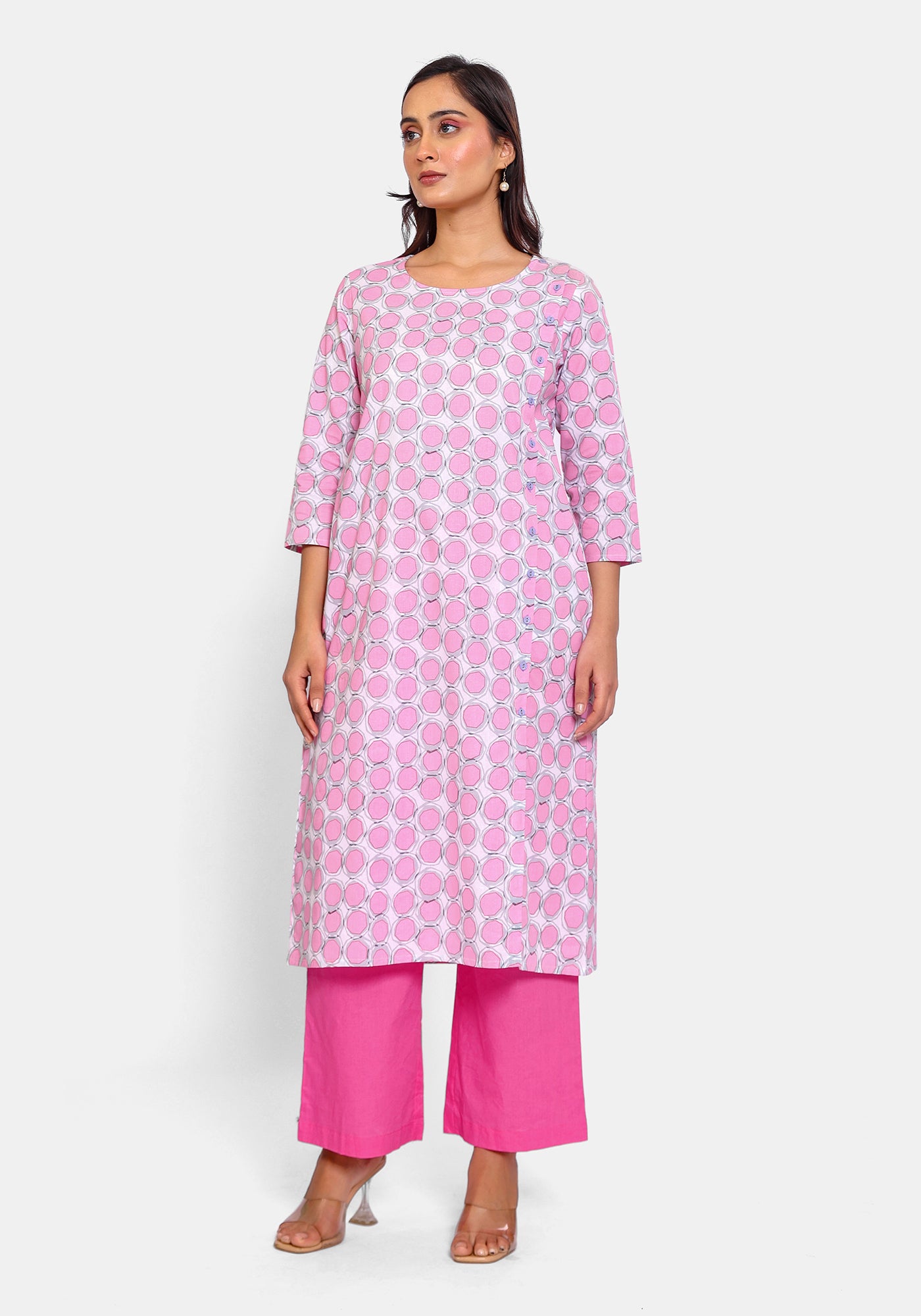 HARROZ PINK POLKA KURTA