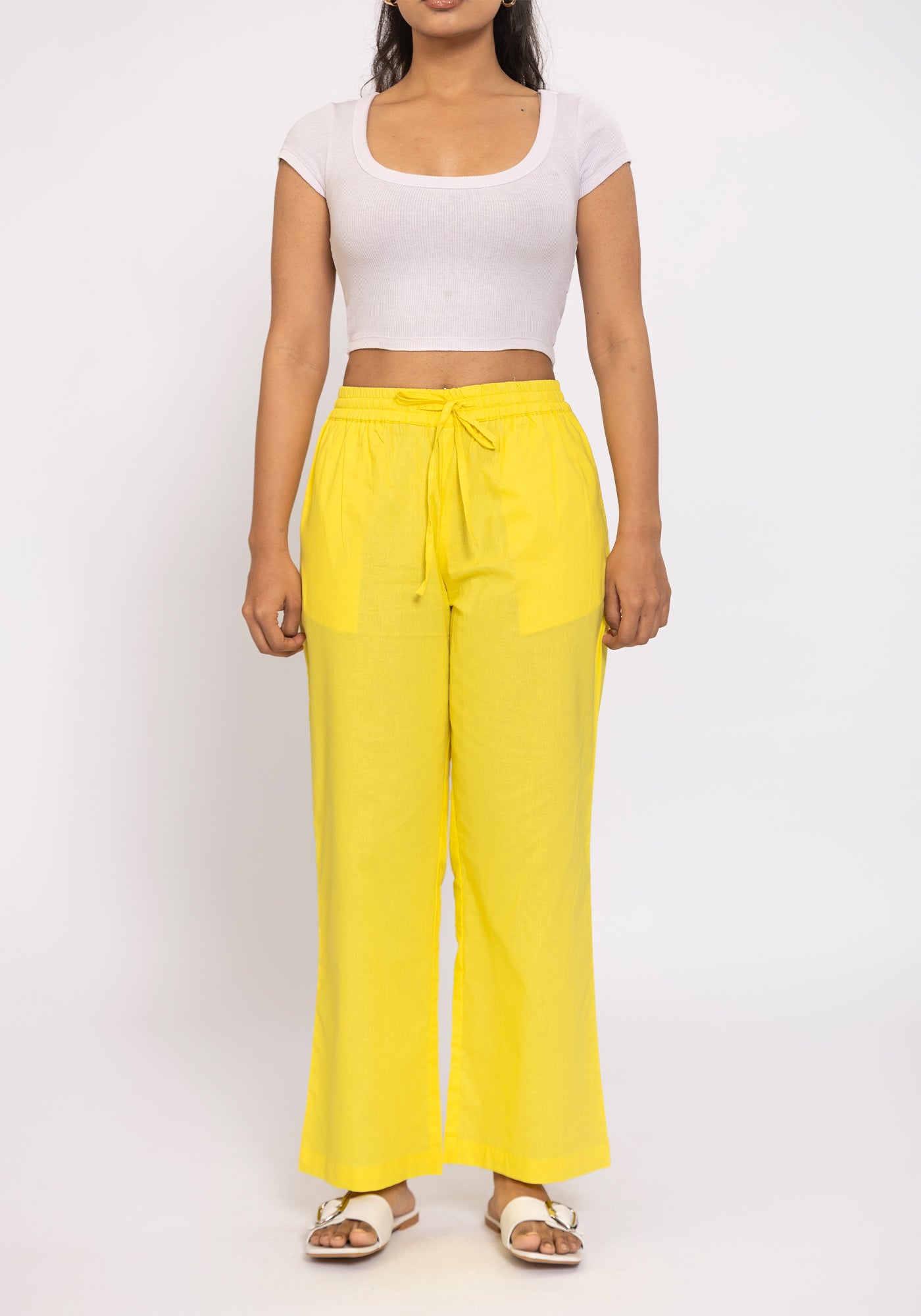 HARROZ SOLID YELLOW PANT