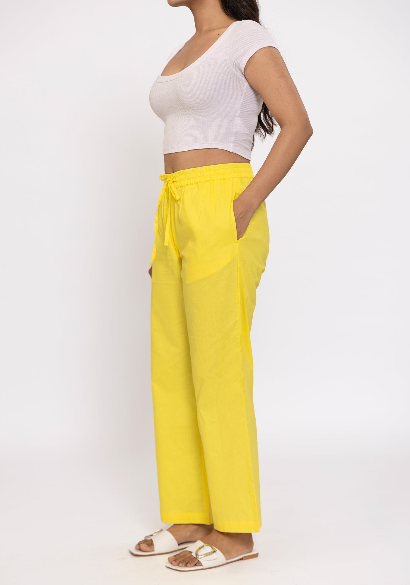 HARROZ SOLID YELLOW PANT