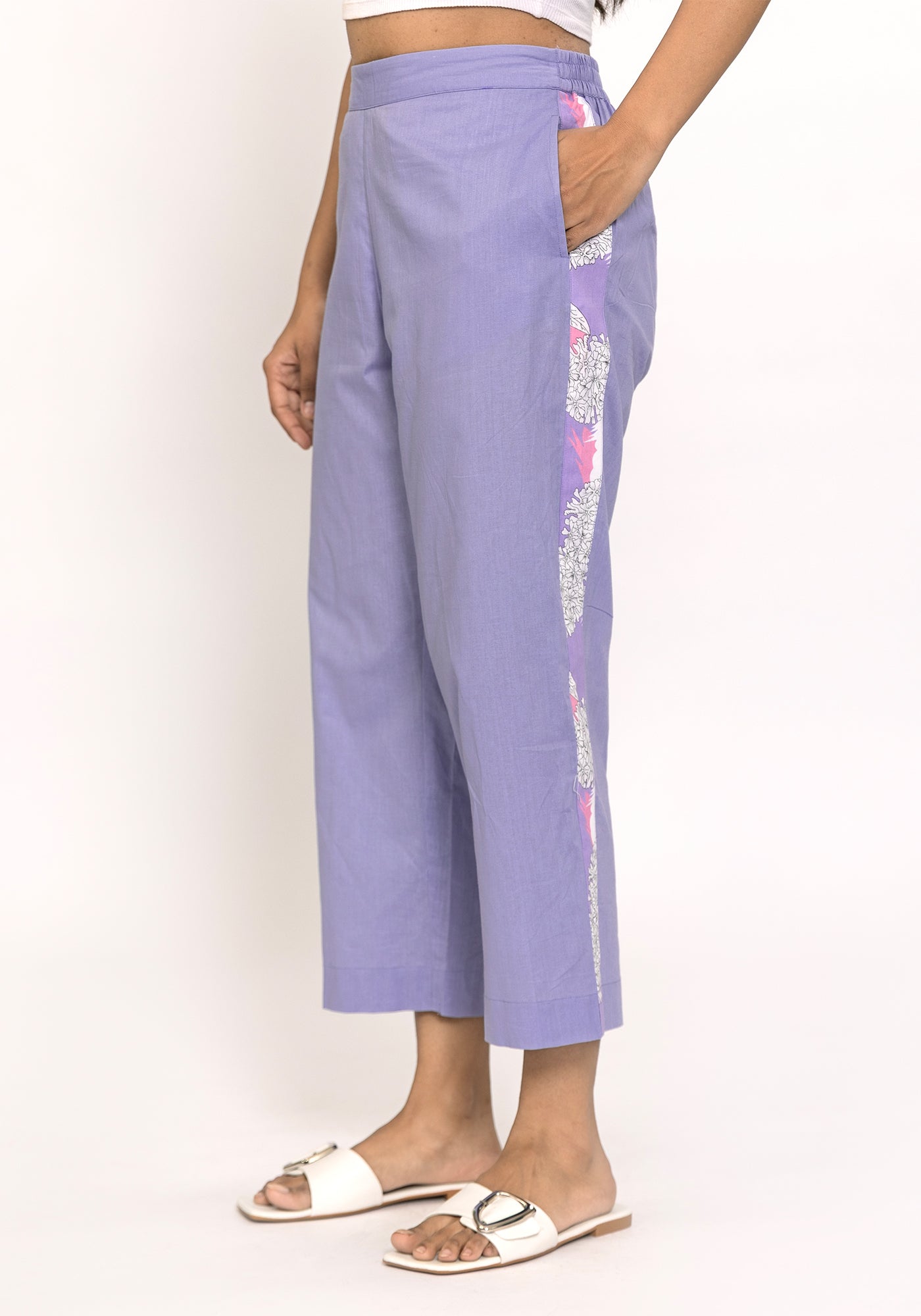 HARROZ SIDE STRIP CULLOTTE PURPLE
