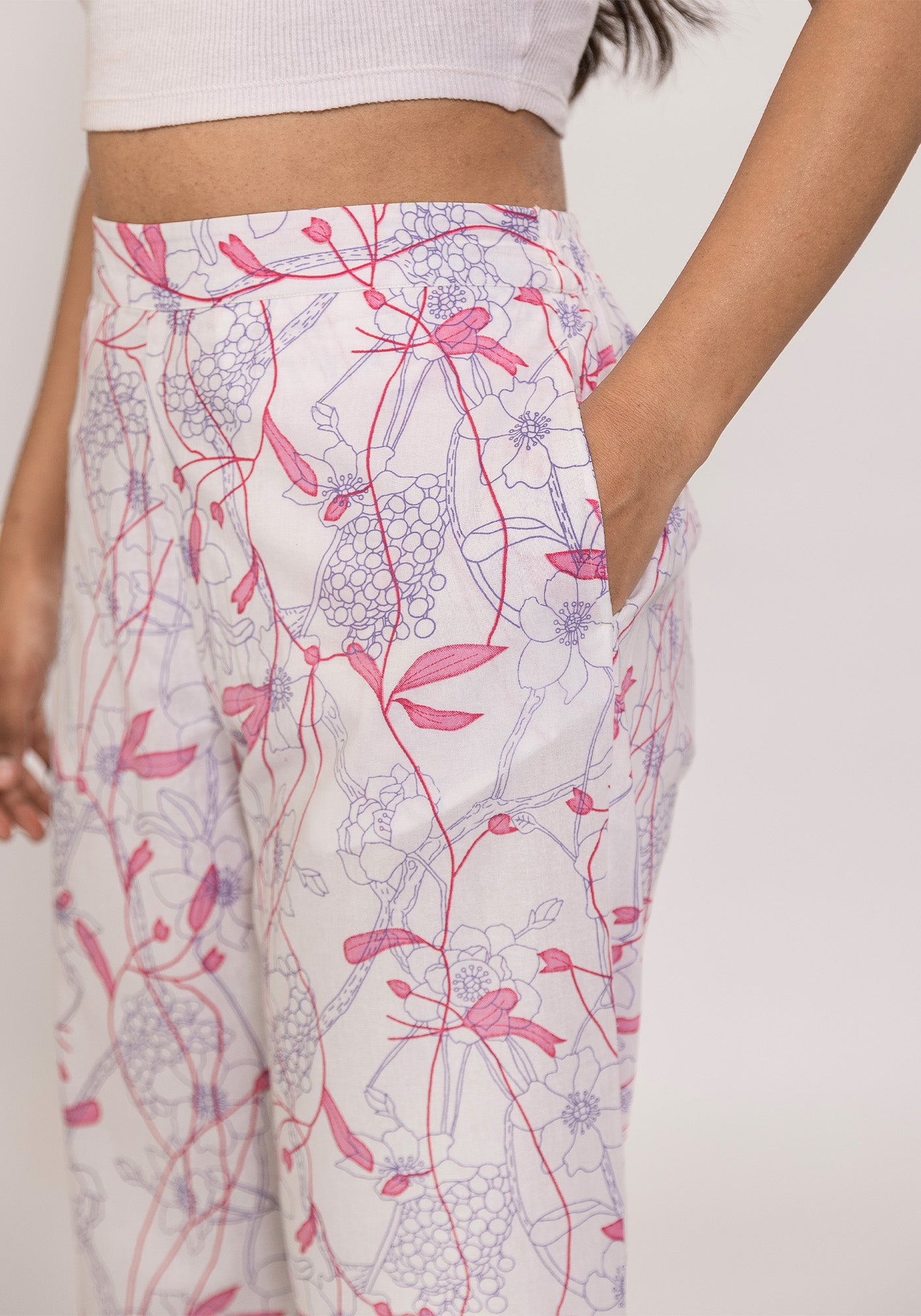 HARROZ WHITE AOP PANT