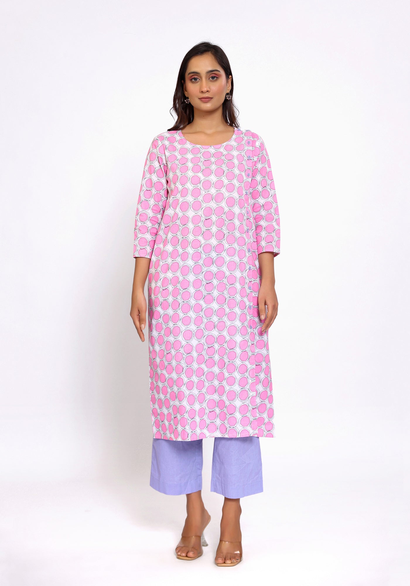 HARROZ PINK POLKA KURTA