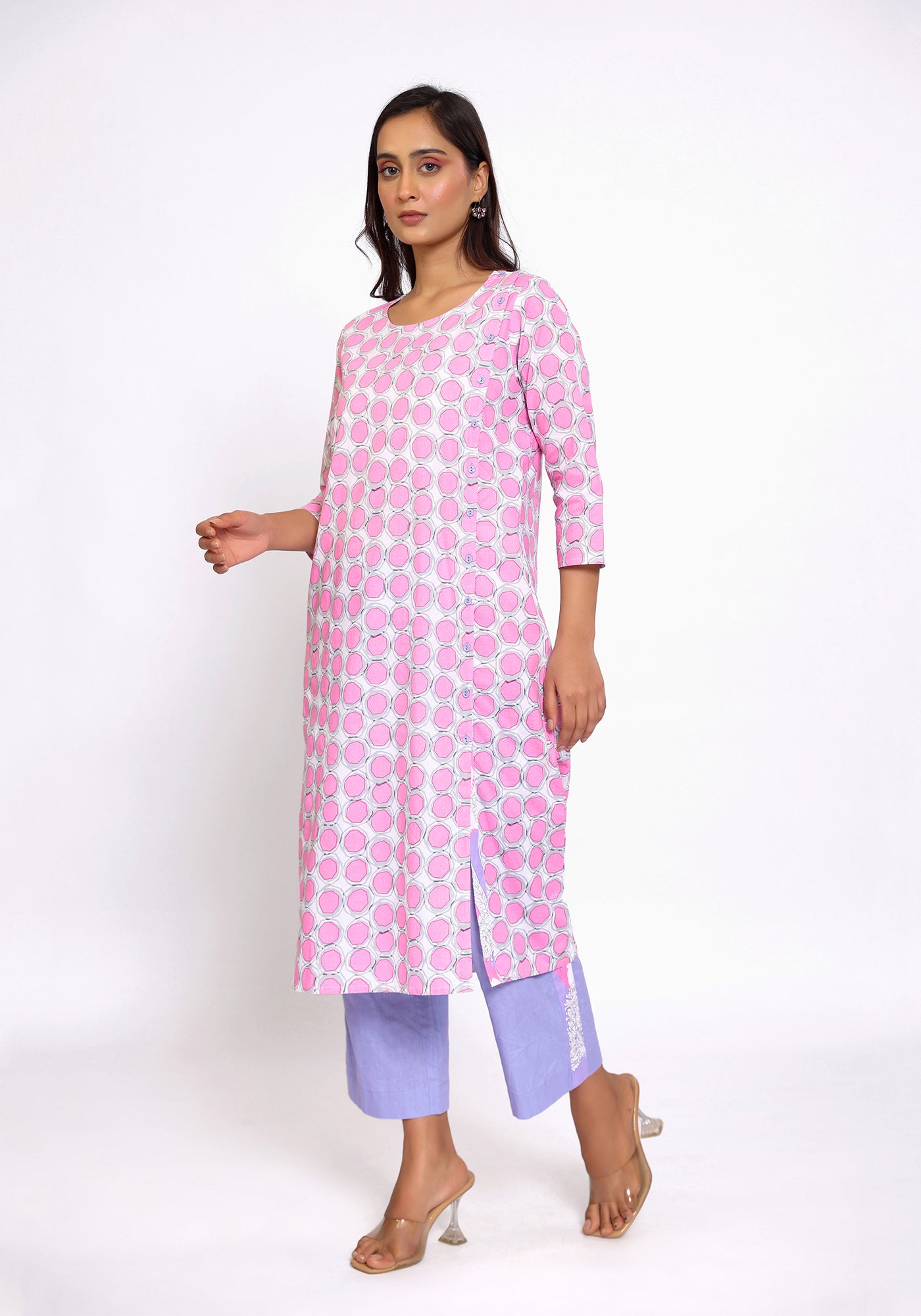 HARROZ PINK POLKA KURTA