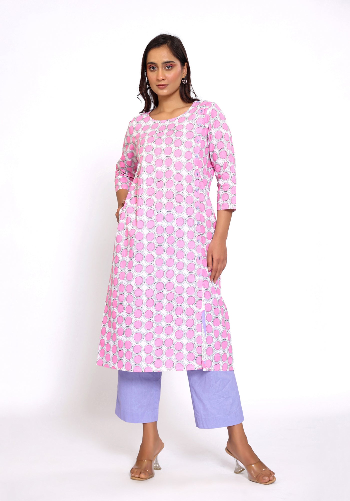 HARROZ PINK POLKA KURTA