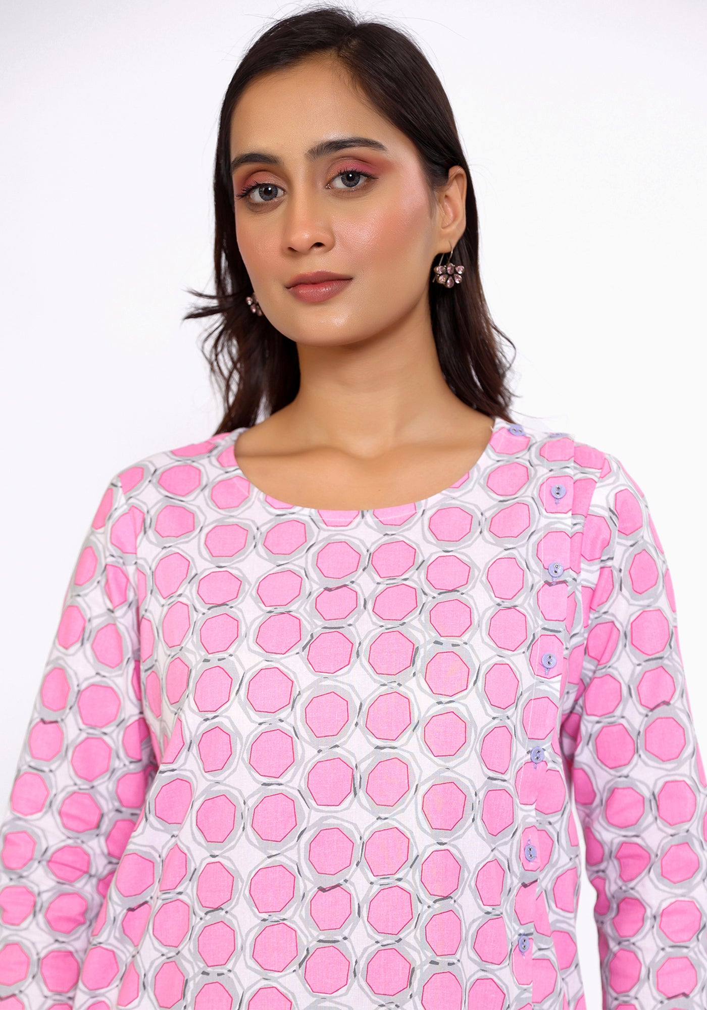 HARROZ PINK POLKA KURTA