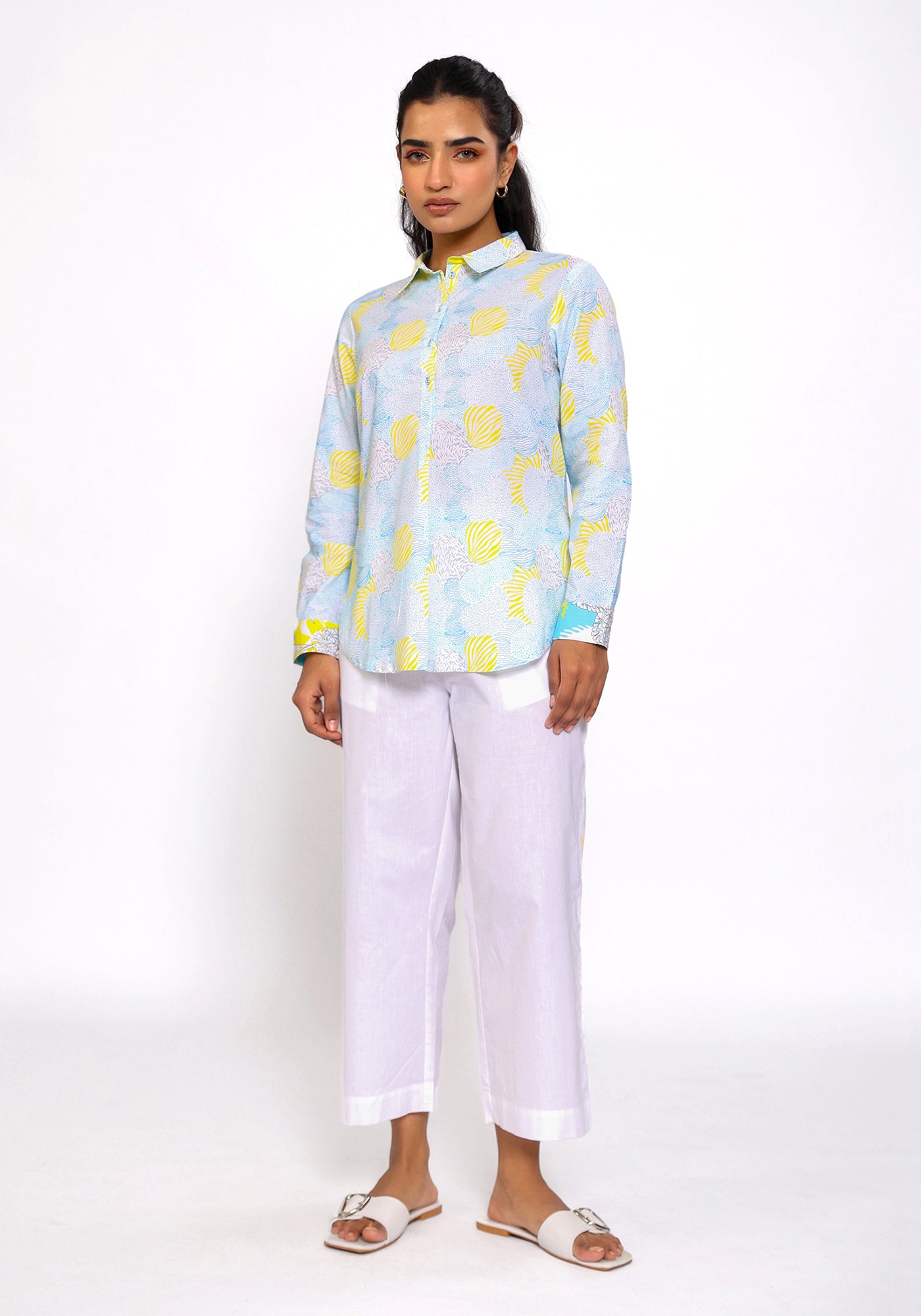 HARROZ SPRING COLLAR YELLOW SHIRT