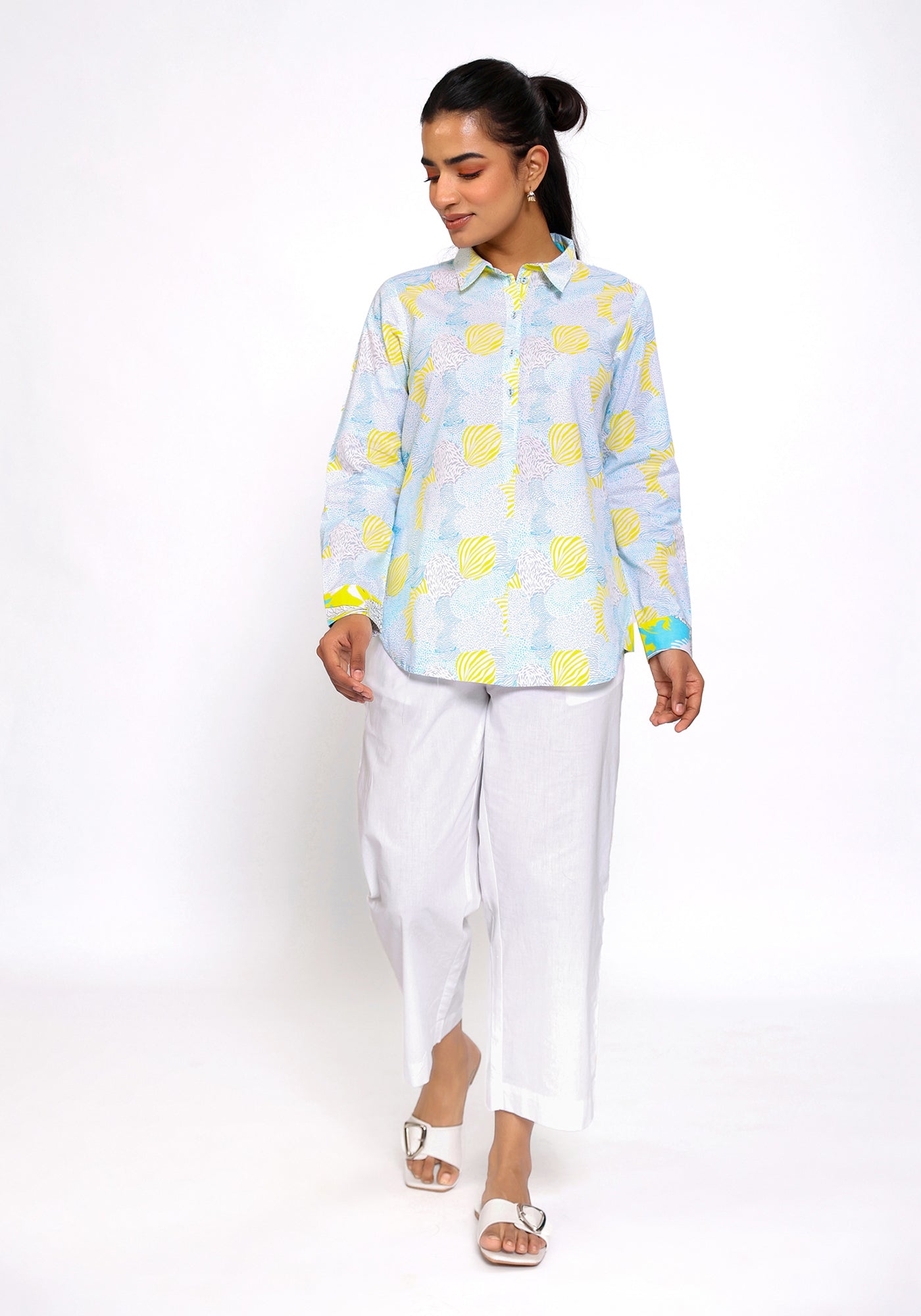 HARROZ SPRING COLLAR YELLOW SHIRT