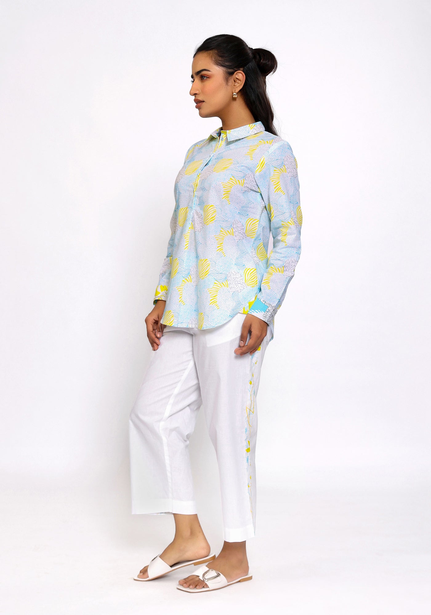 HARROZ SPRING COLLAR YELLOW SHIRT