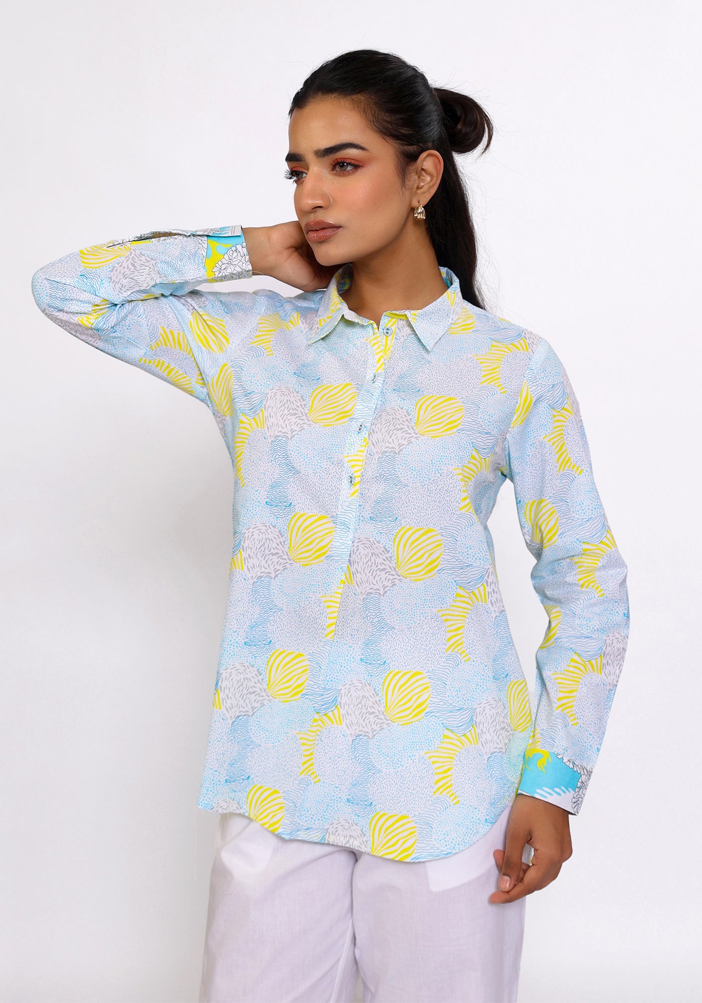 HARROZ SPRING COLLAR YELLOW SHIRT