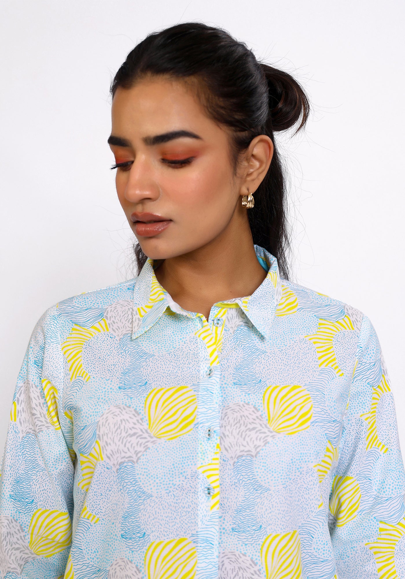 HARROZ SPRING COLLAR YELLOW SHIRT