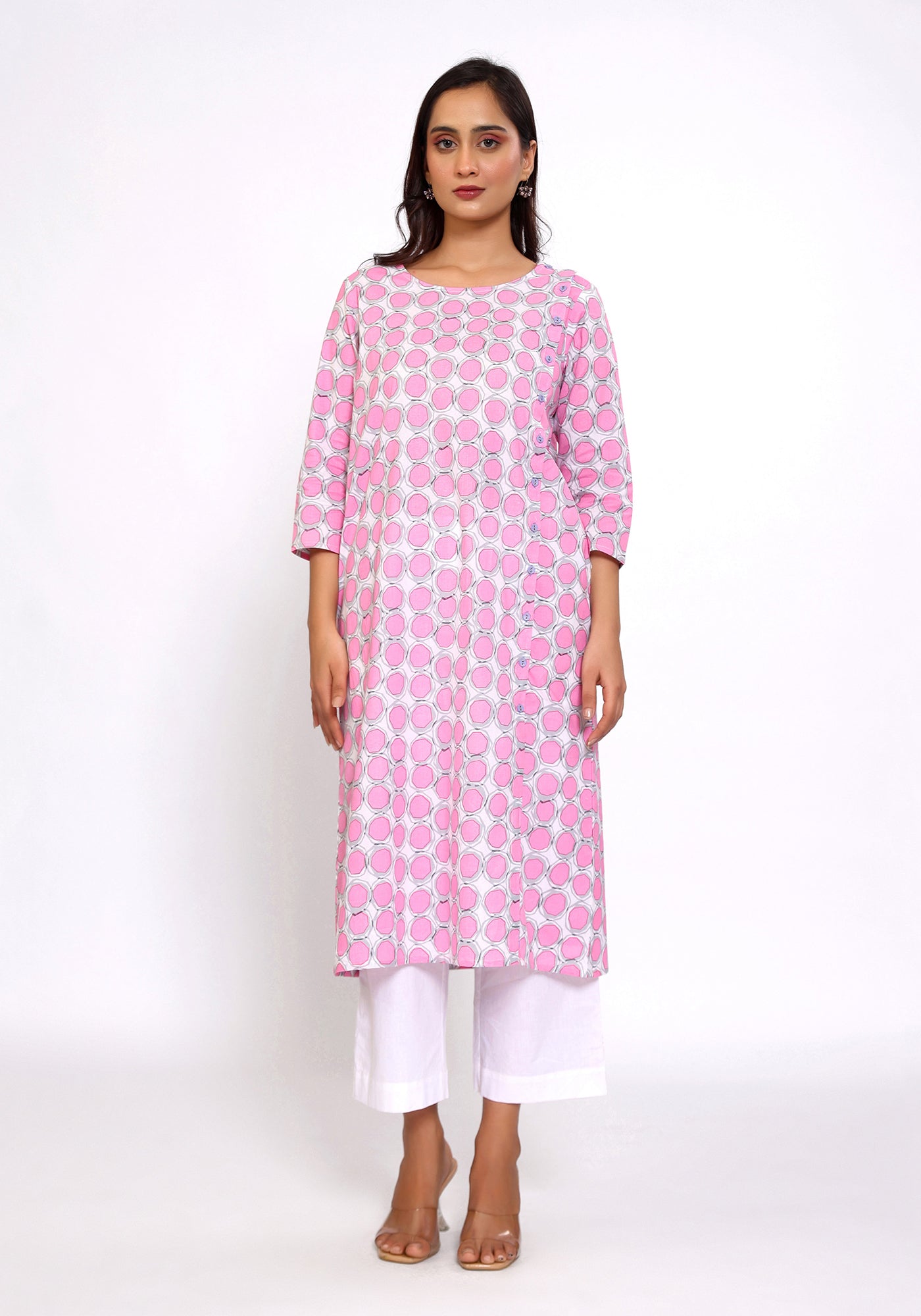 HARROZ PINK POLKA KURTA