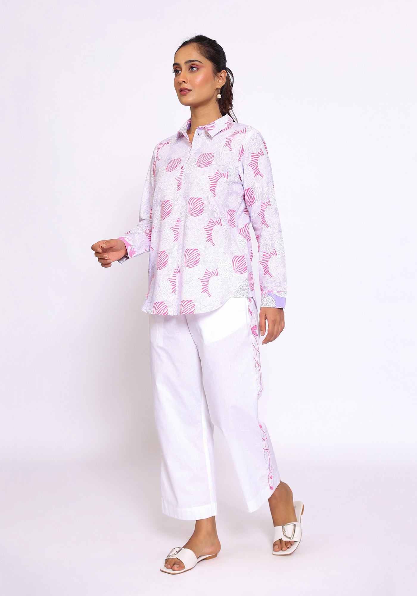 HARROZ SPRING COLLAR PINK SHIRT