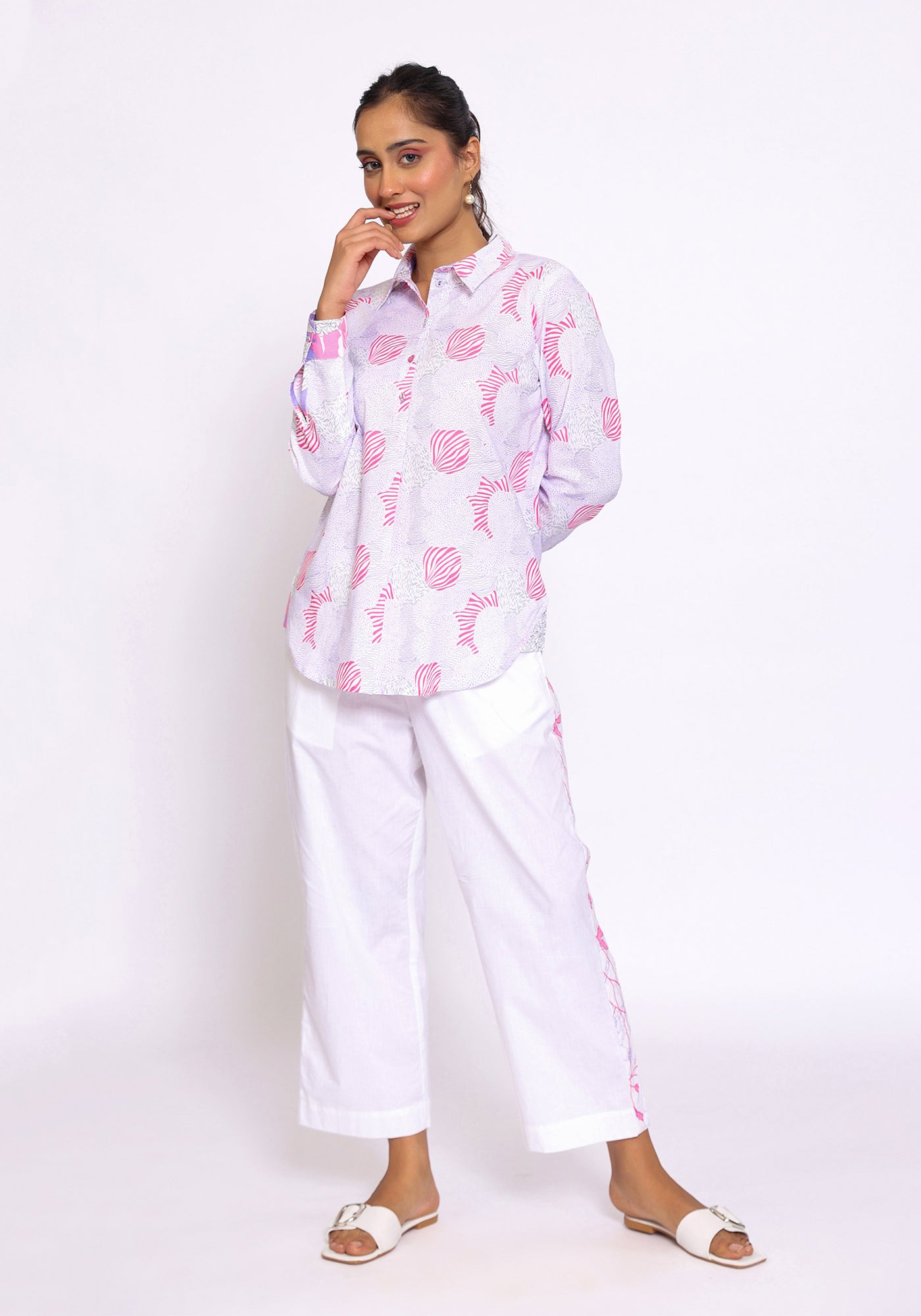 HARROZ SPRING COLLAR PINK SHIRT