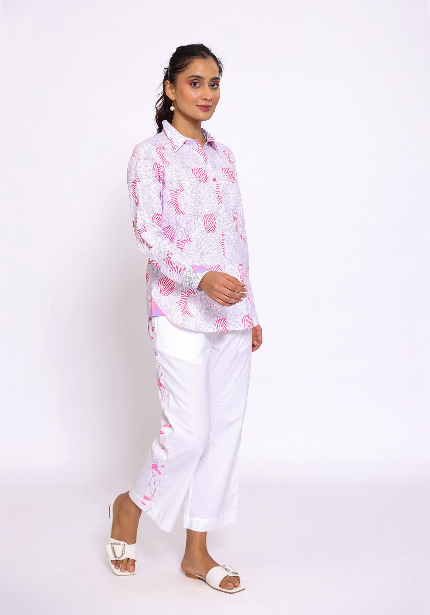 HARROZ SPRING COLLAR PINK SHIRT