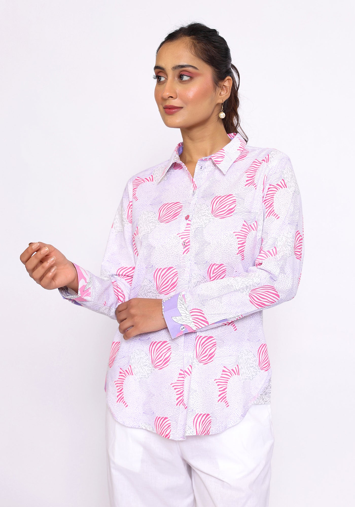 HARROZ SPRING COLLAR PINK SHIRT