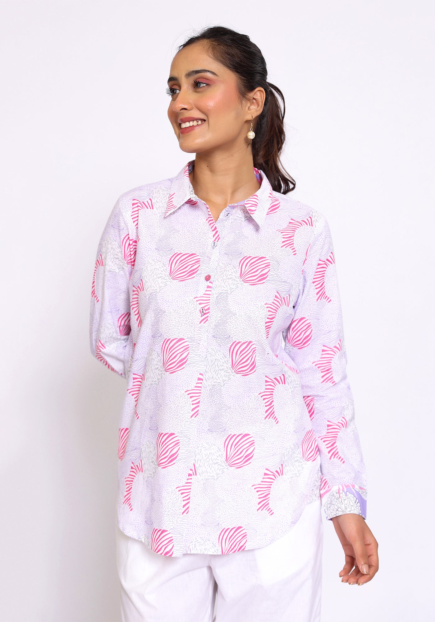 HARROZ SPRING COLLAR PINK SHIRT