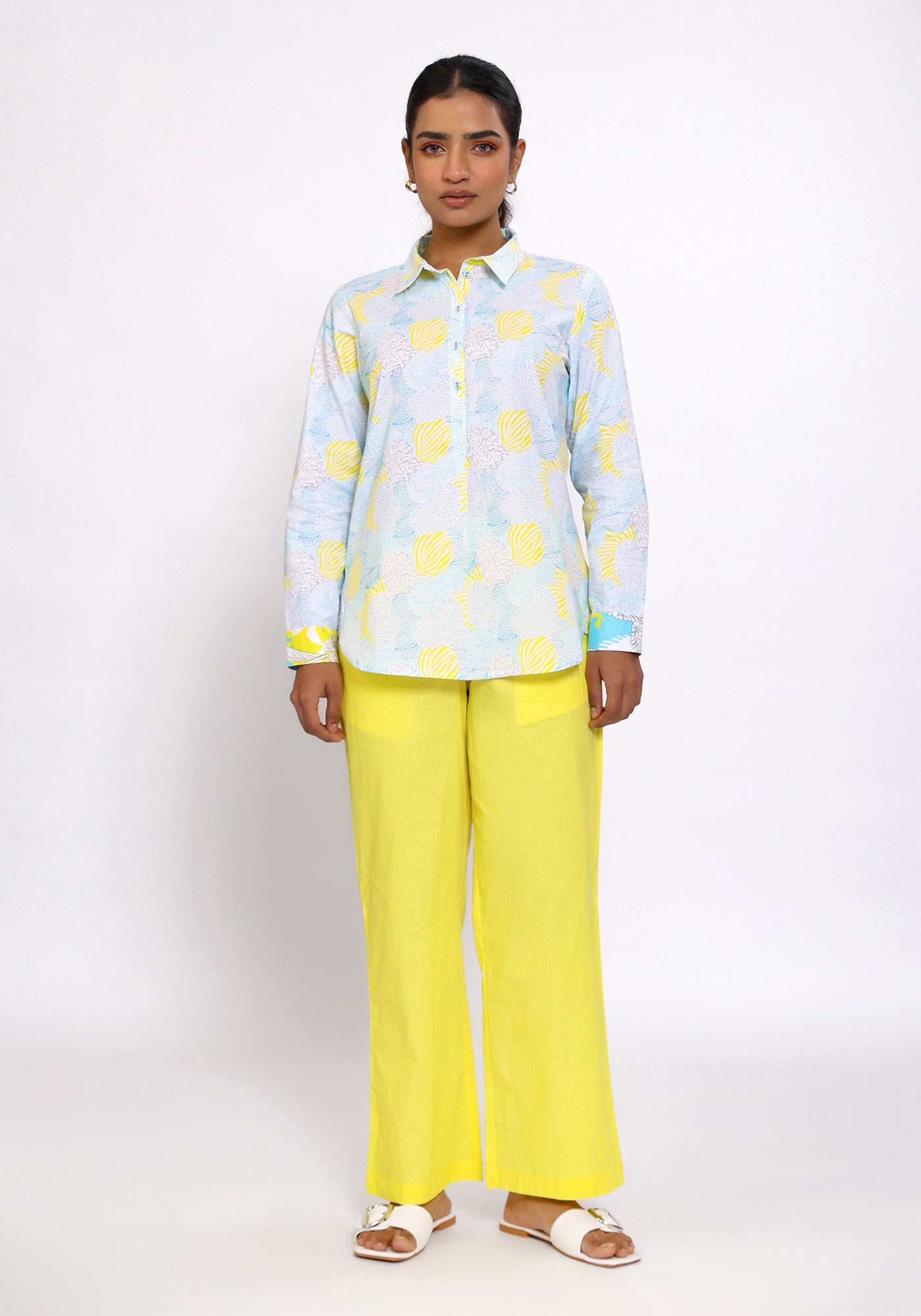 HARROZ SPRING COLLAR YELLOW SHIRT