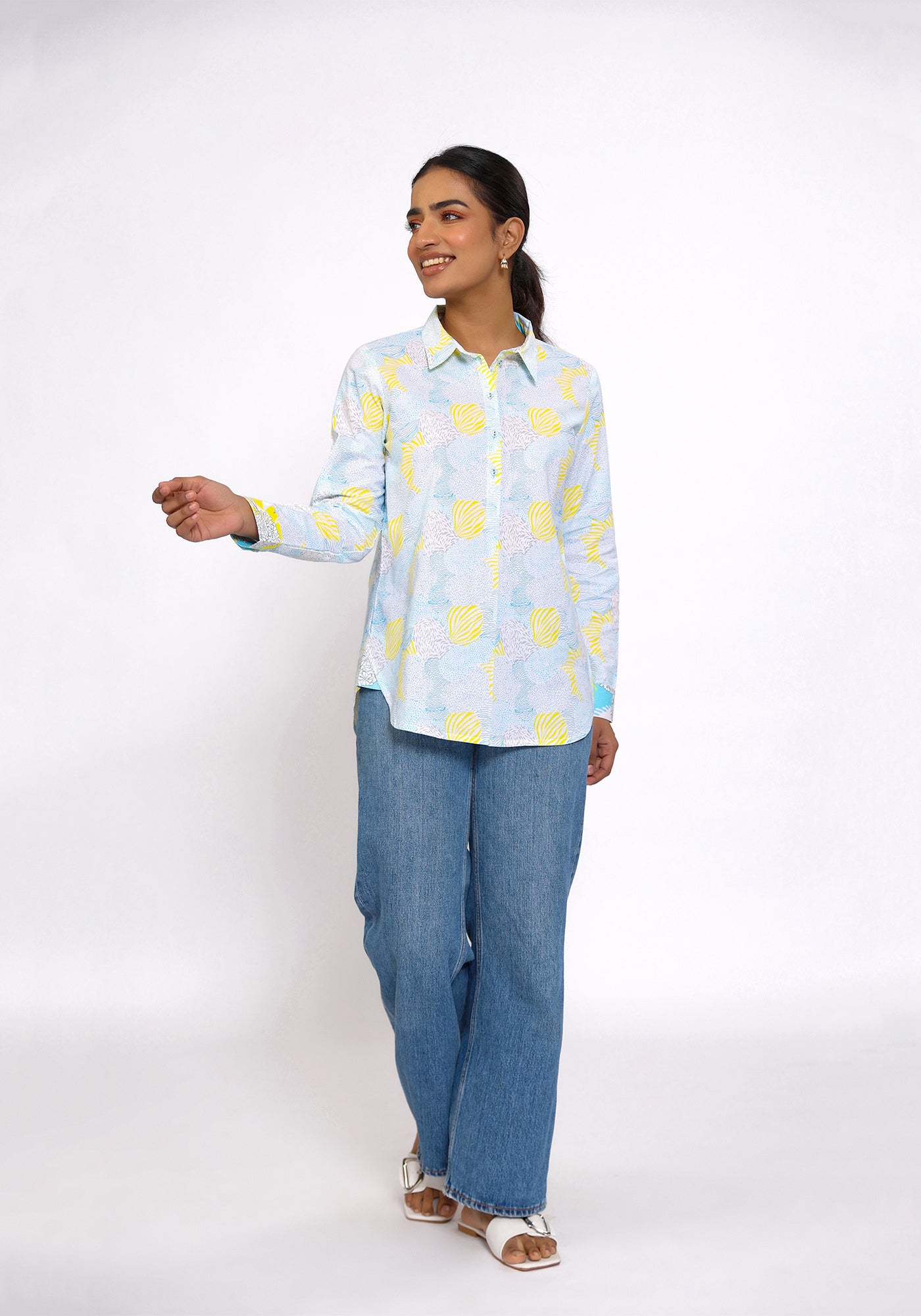 HARROZ SPRING COLLAR YELLOW SHIRT