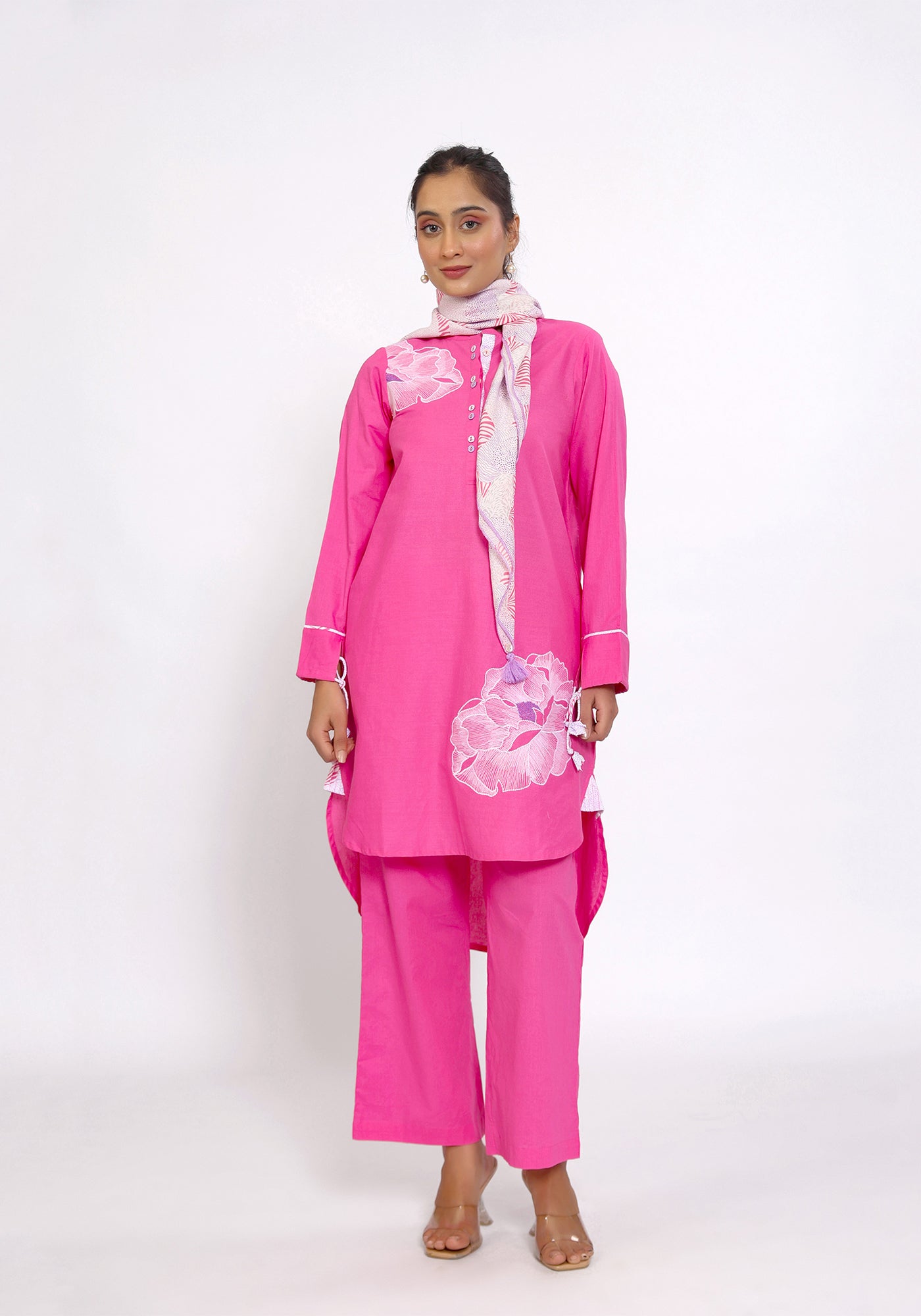 HARROZ TASSEL SLEEVE PINK KURTA