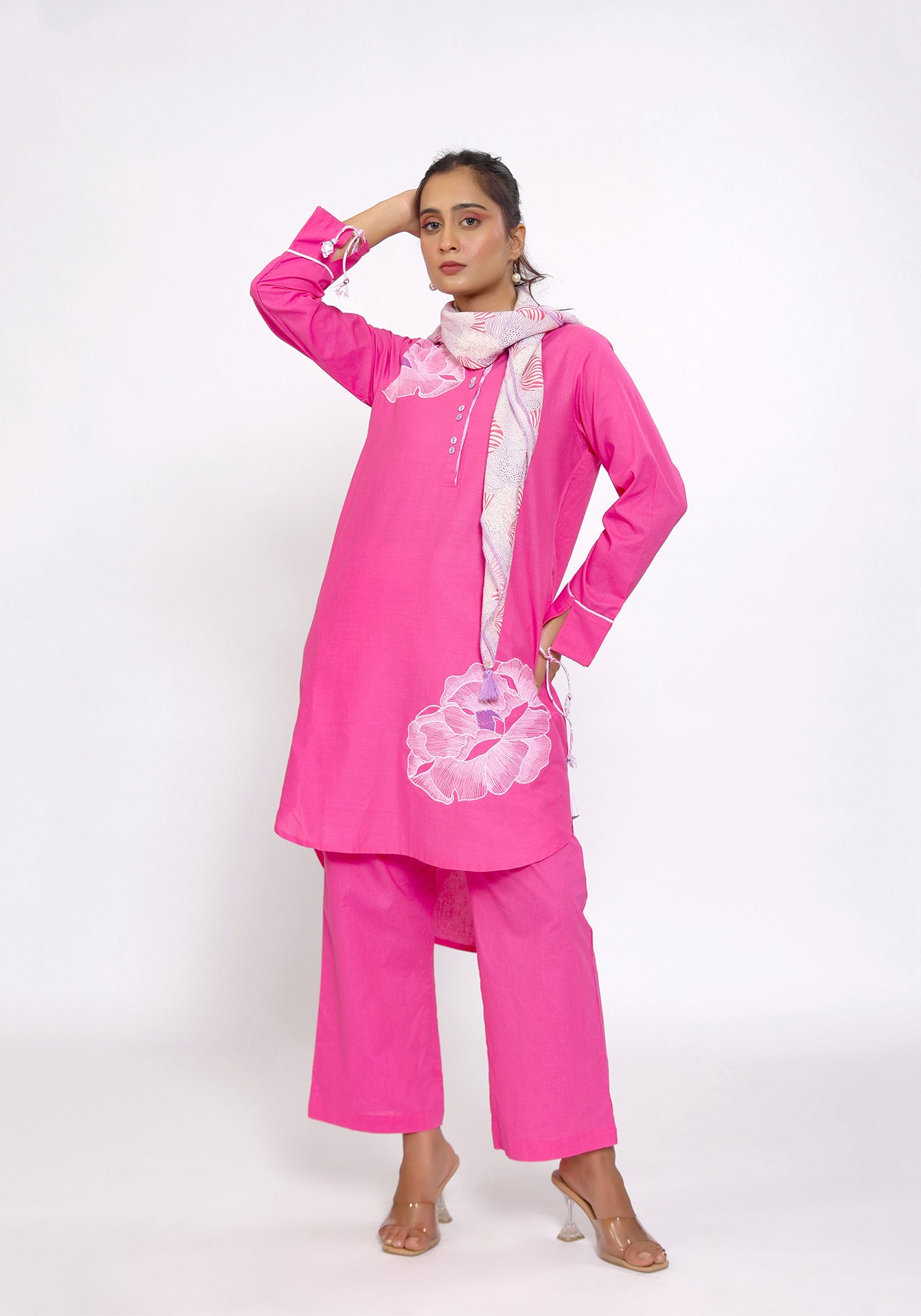 HARROZ TASSEL SLEEVE PINK KURTA