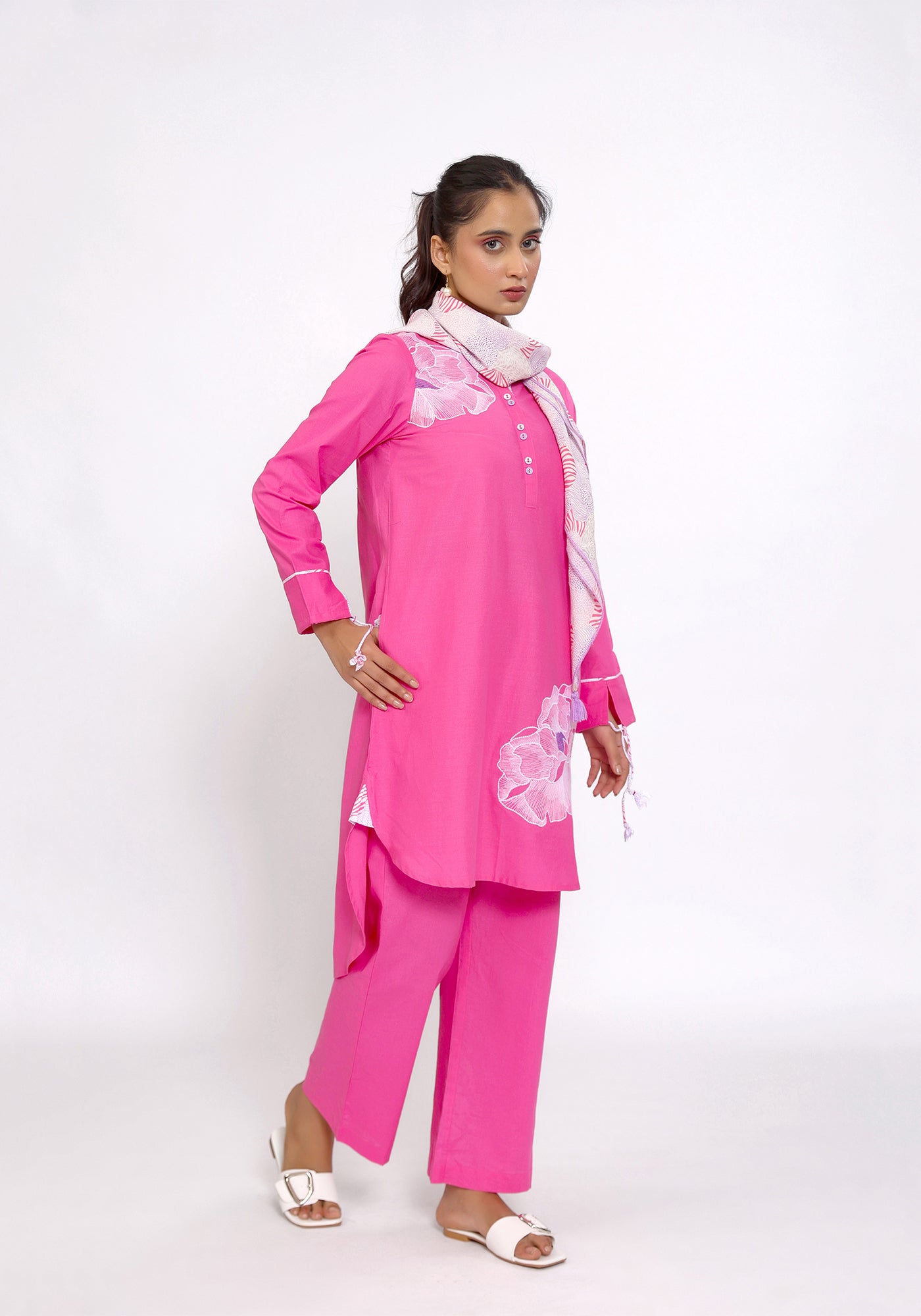 HARROZ TASSEL SLEEVE PINK KURTA