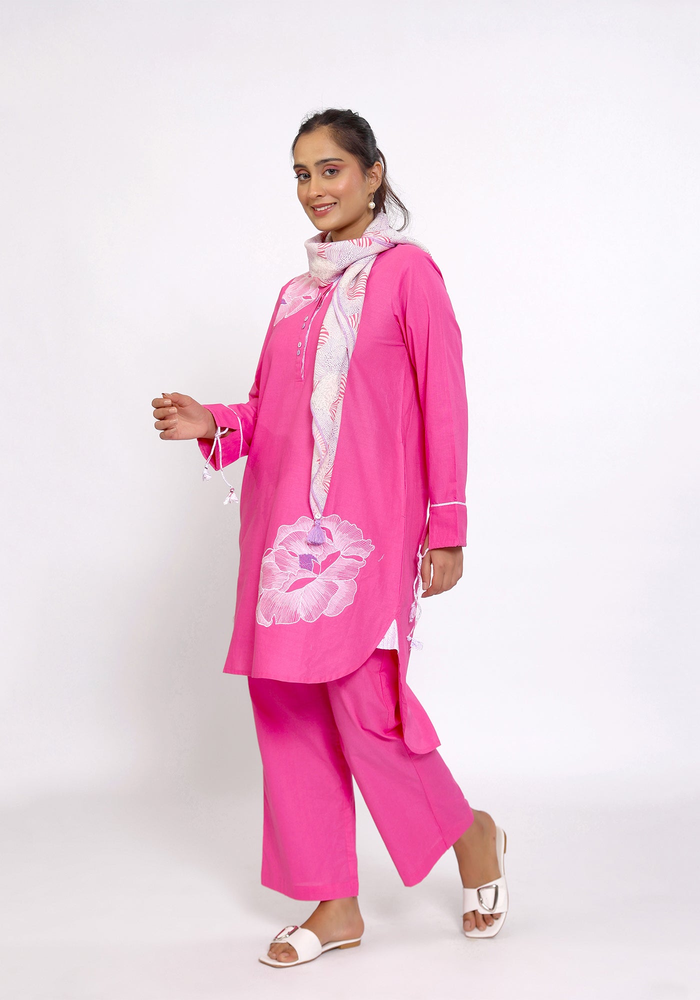 HARROZ TASSEL SLEEVE PINK KURTA