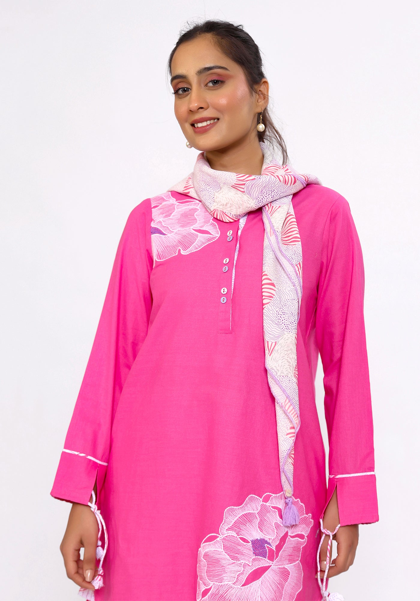 HARROZ TASSEL SLEEVE PINK KURTA