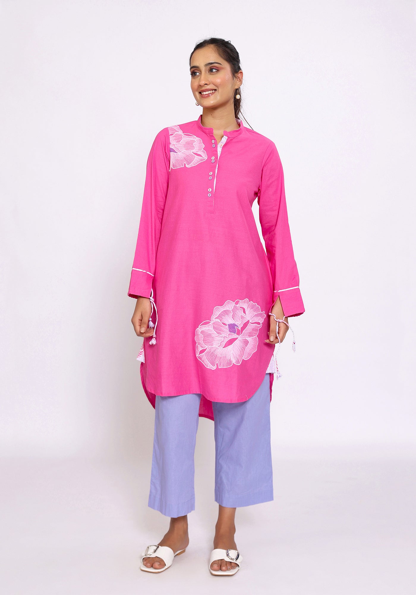 HARROZ TASSEL SLEEVE PINK KURTA