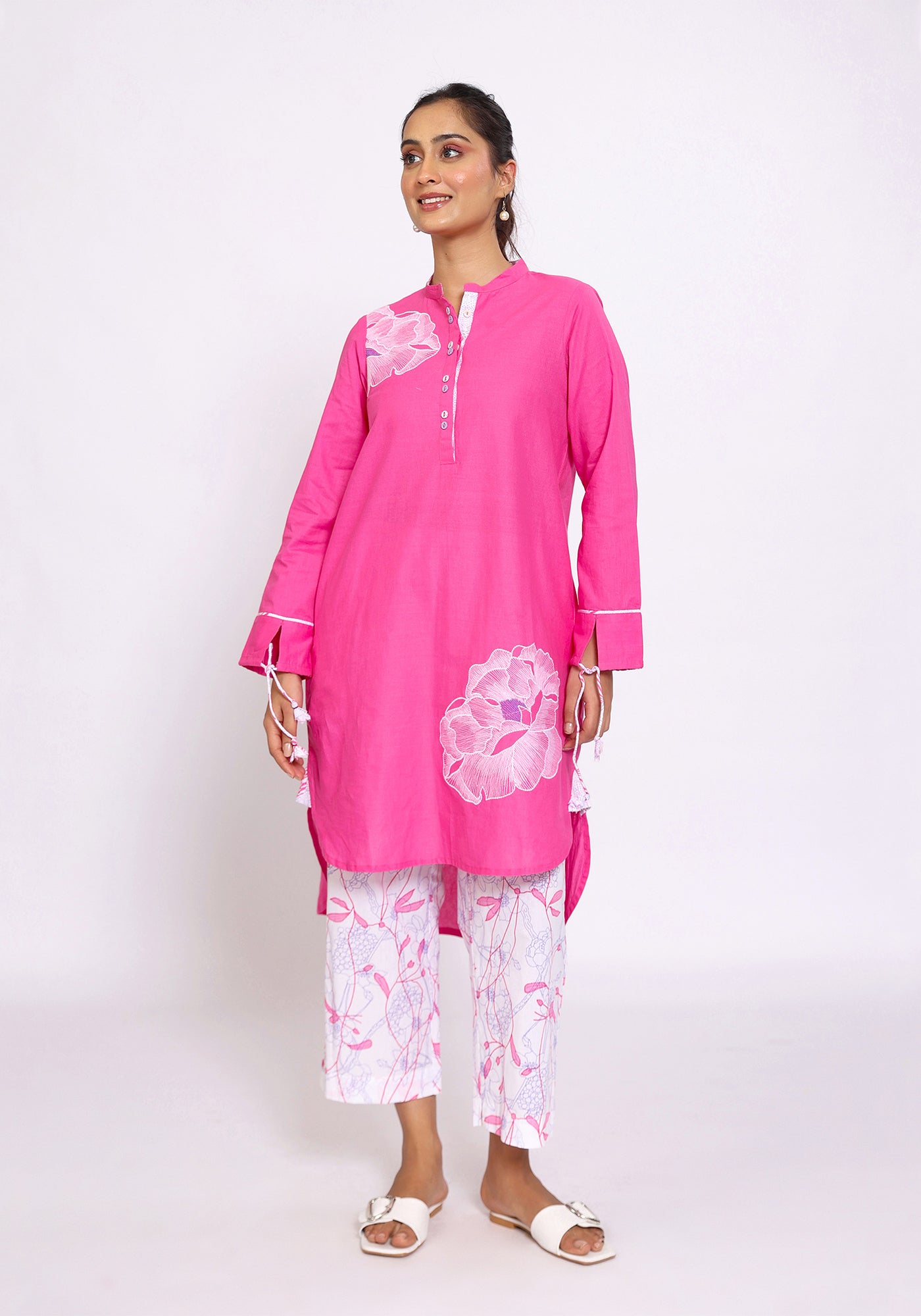 HARROZ TASSEL SLEEVE PINK KURTA