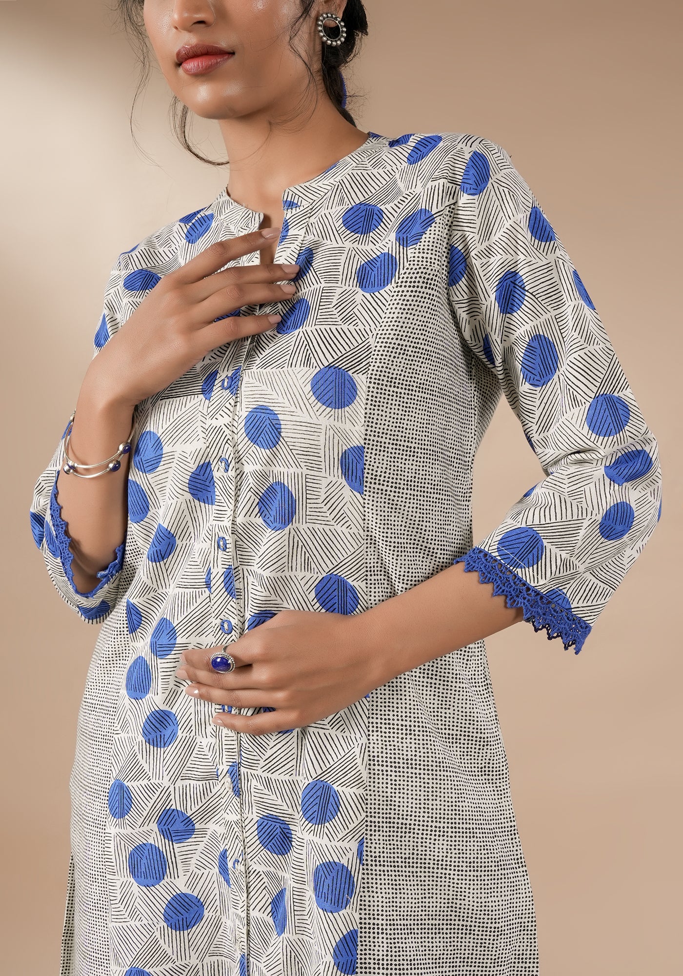 BINDU 3 PANEL KURTA WITH PLACKET