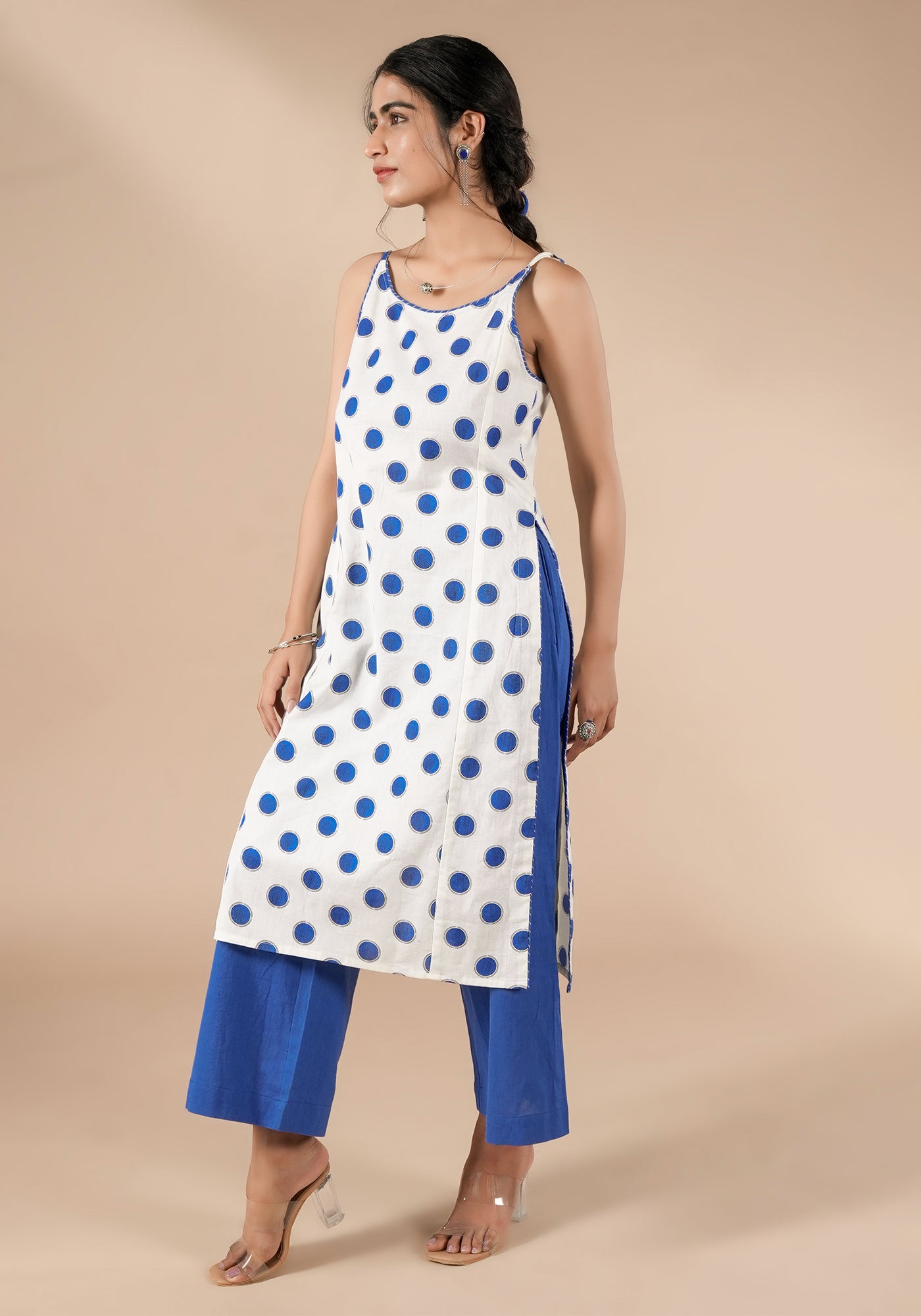 BINDU DOT PRINT STRAPPY KURTA