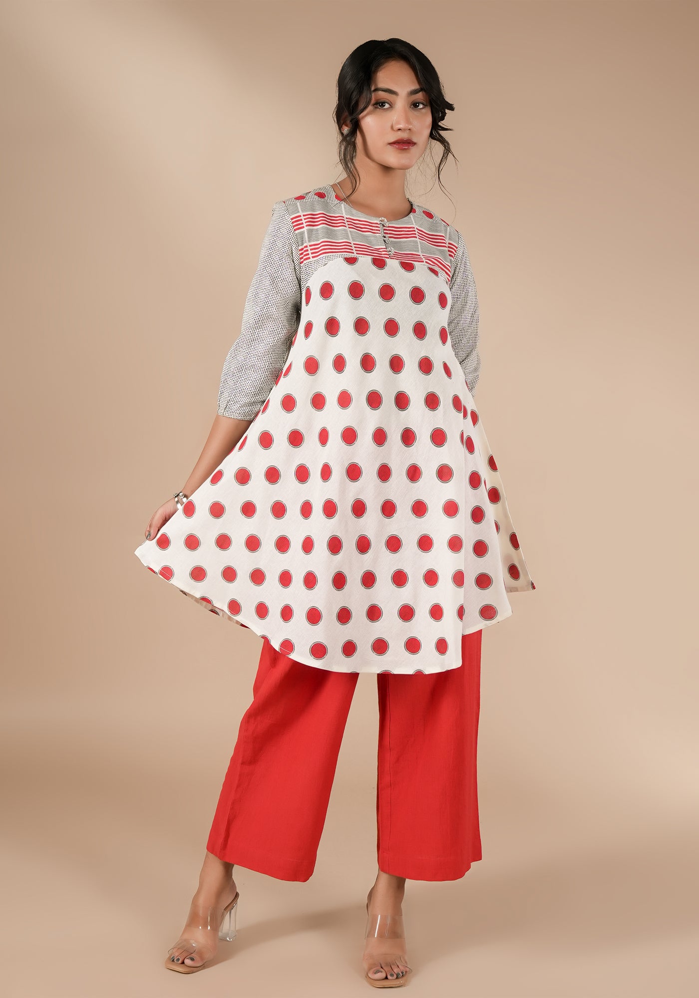 BINDU POLKA PRINT TUNIC