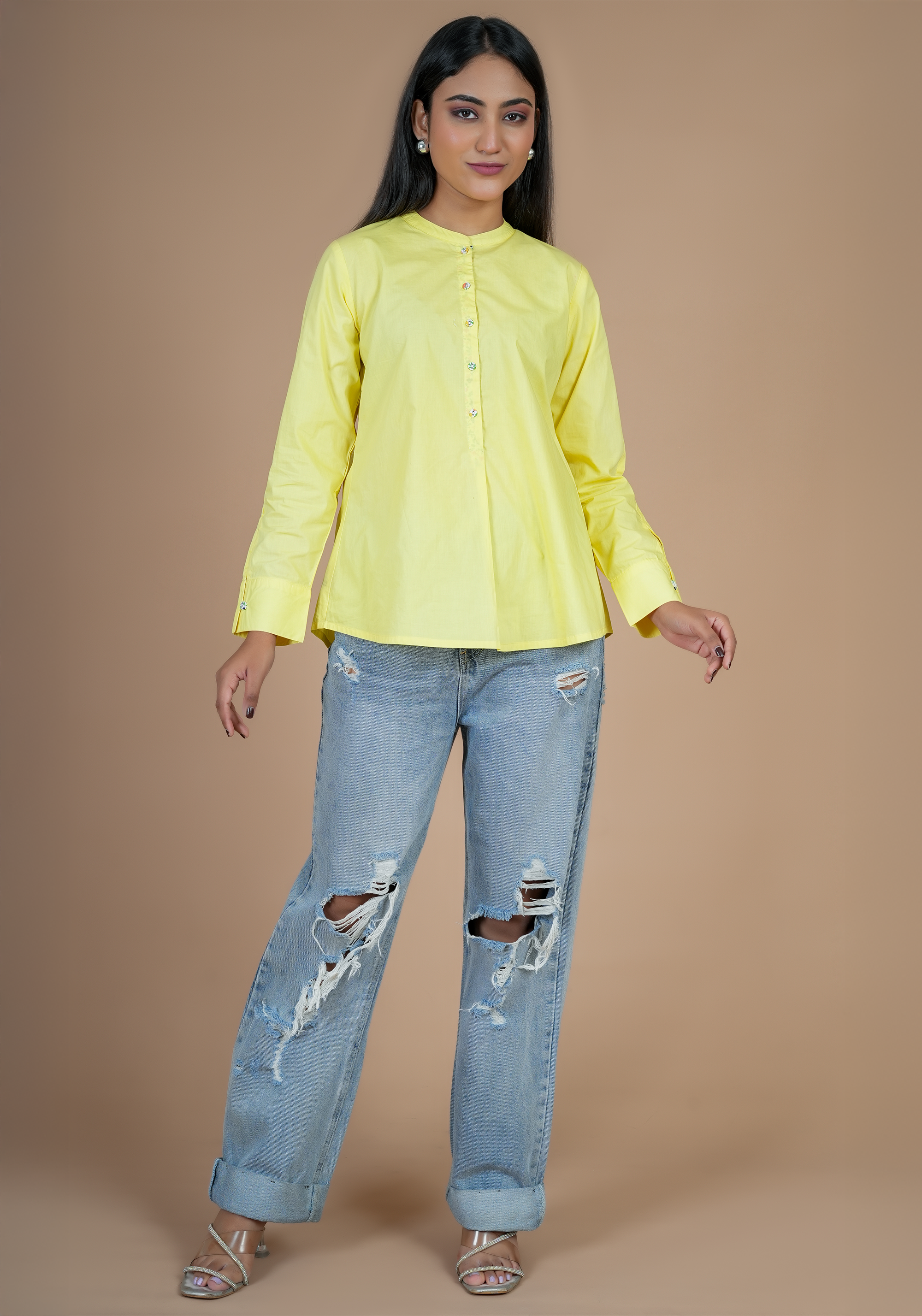 YELLOW BACK LOOP SHIRT